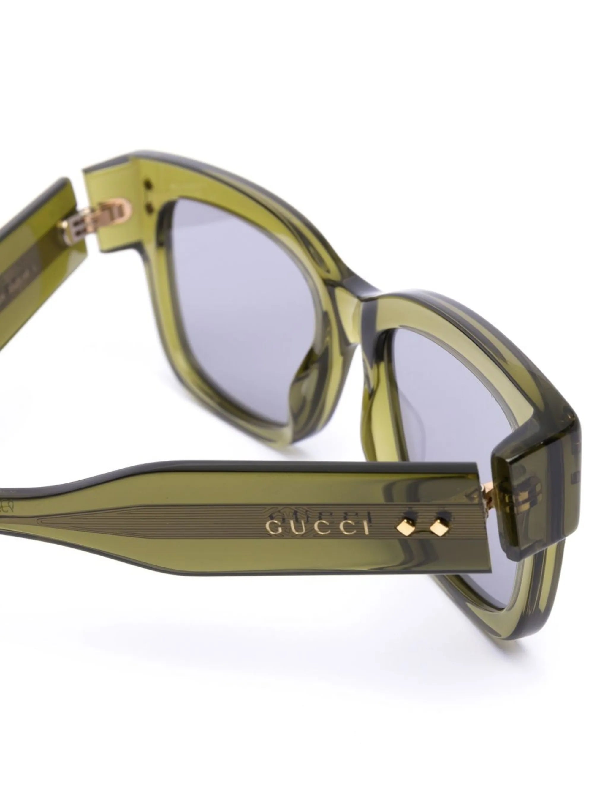 square transparent-frame sunglasses
