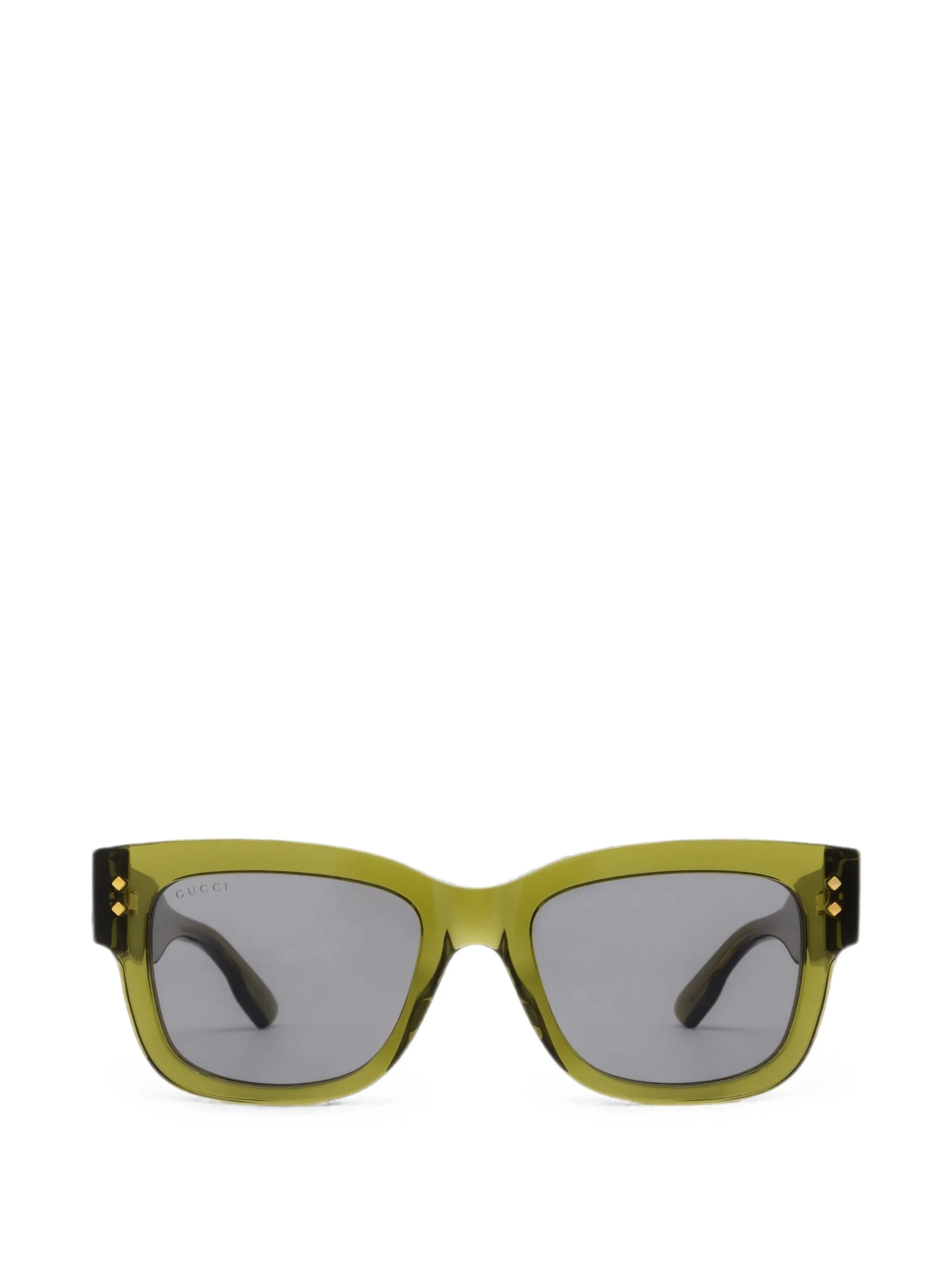 square transparent-frame sunglasses