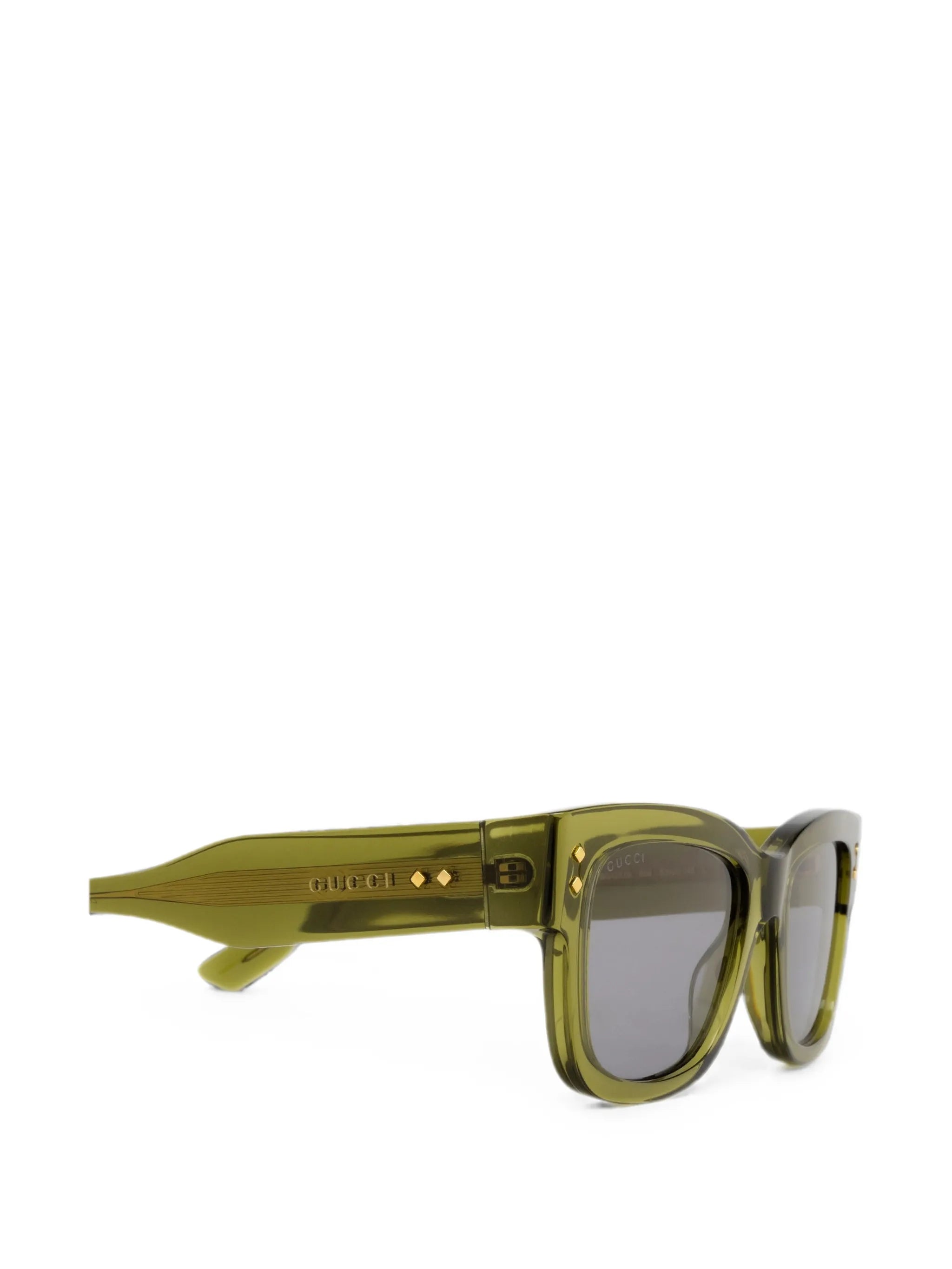 square transparent-frame sunglasses