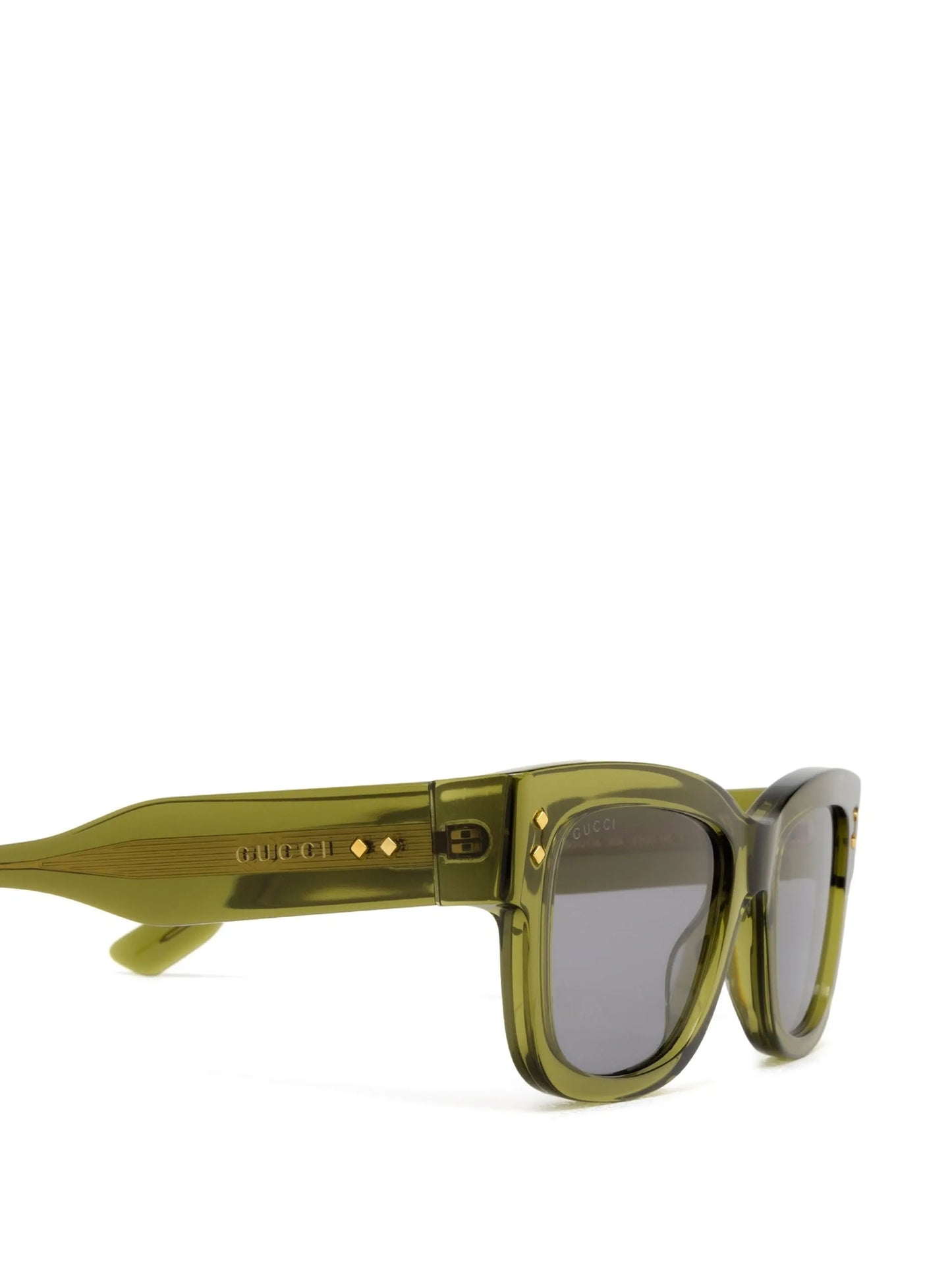 square transparent-frame sunglasses
