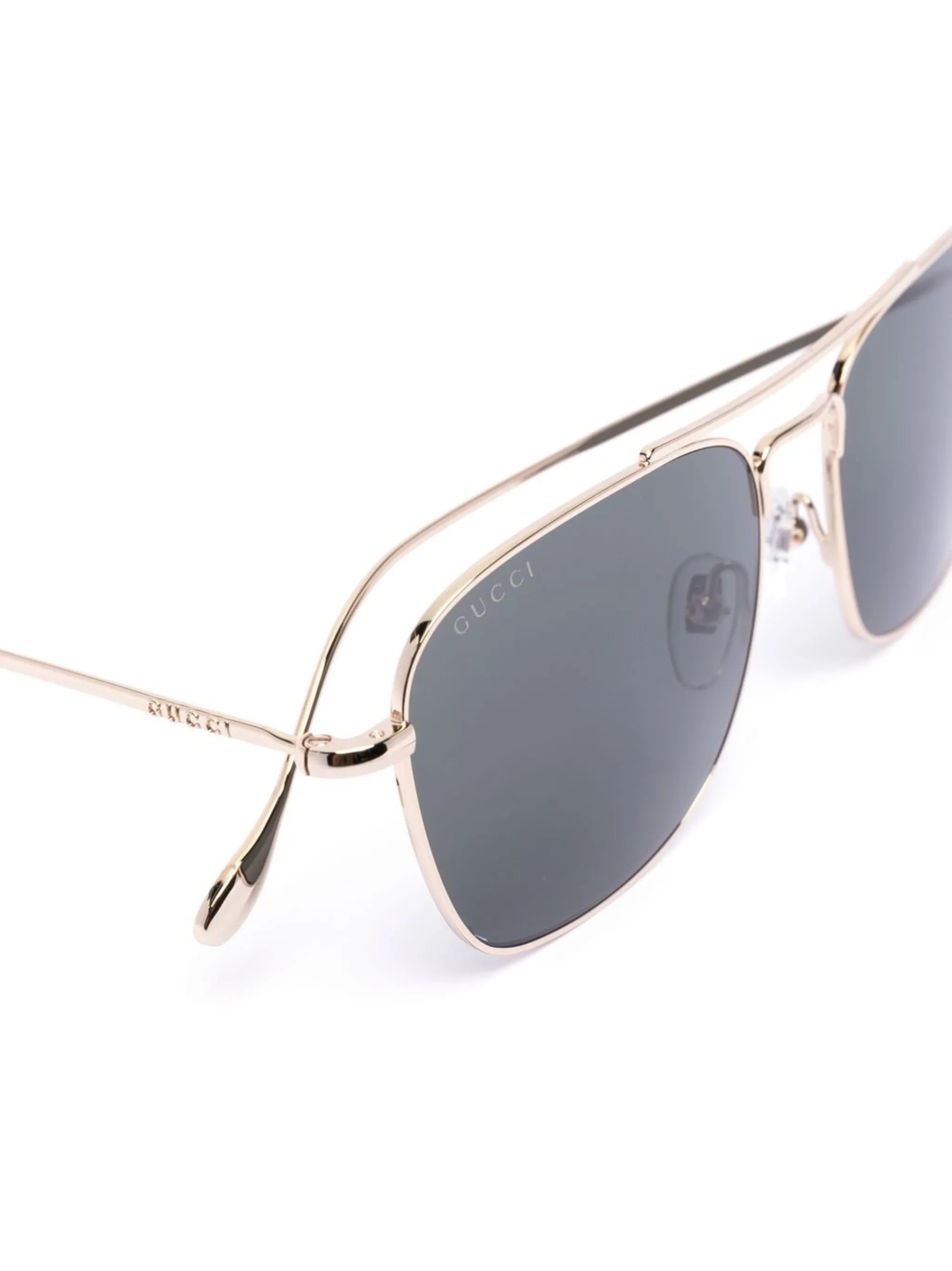 rectangle-frame double-bridge sunglasses