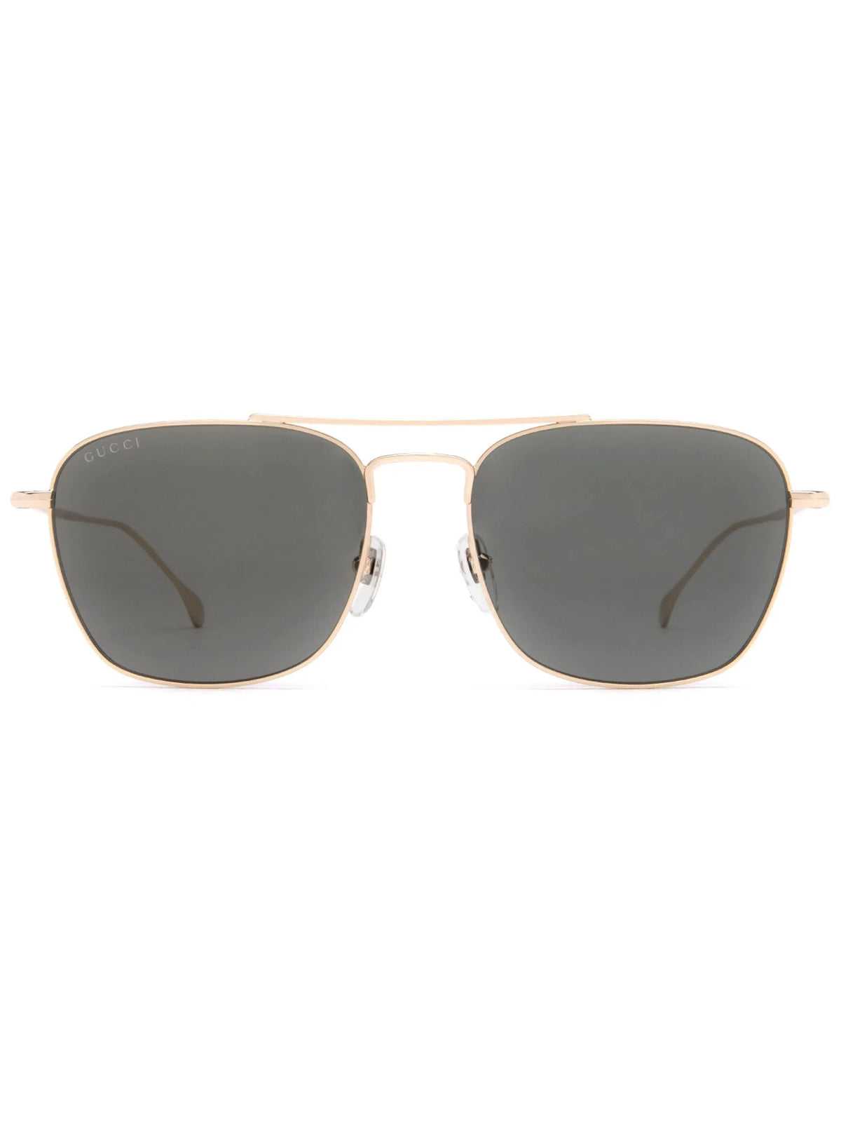 rectangle-frame double-bridge sunglasses