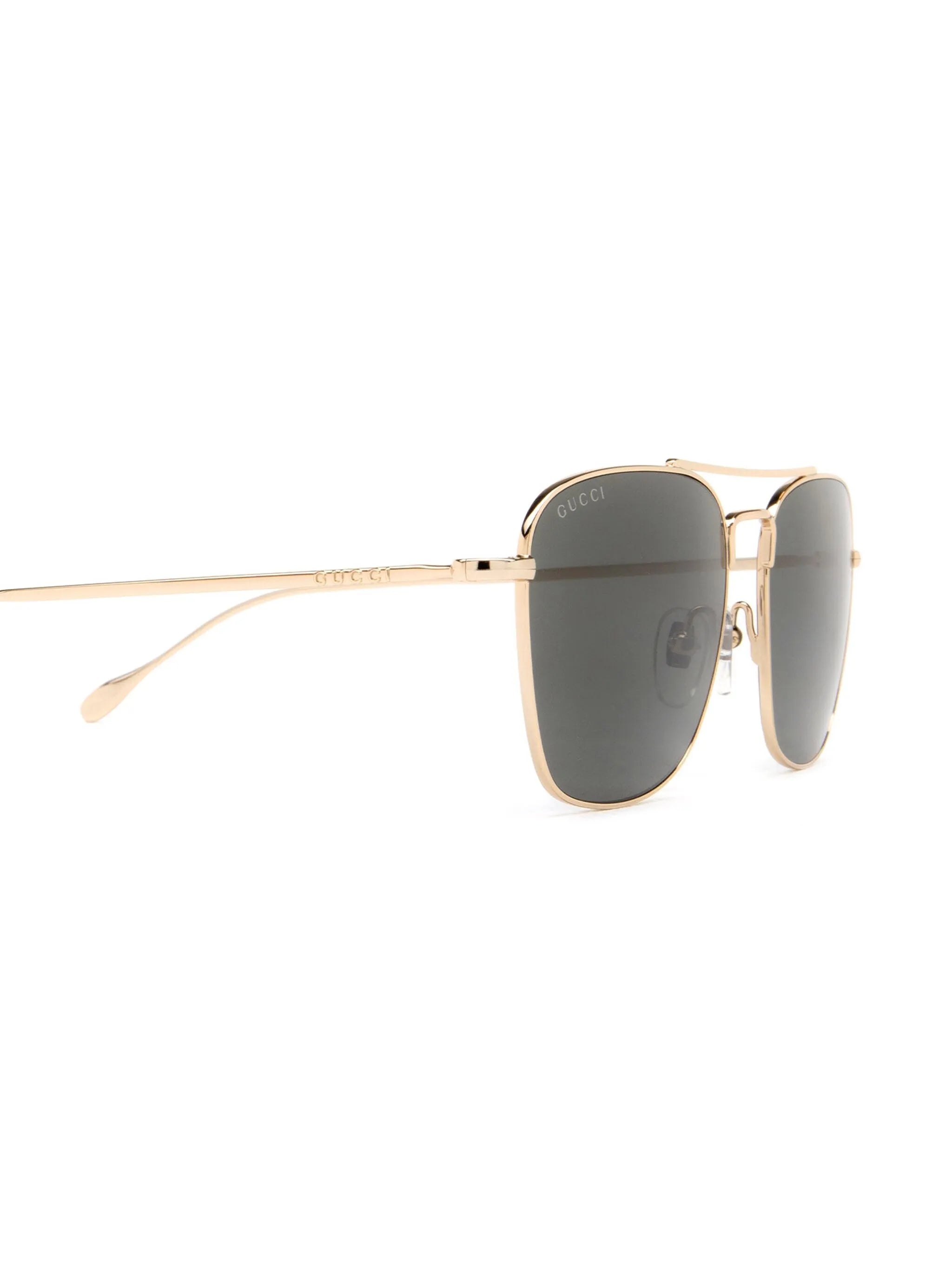 rectangle-frame double-bridge sunglasses