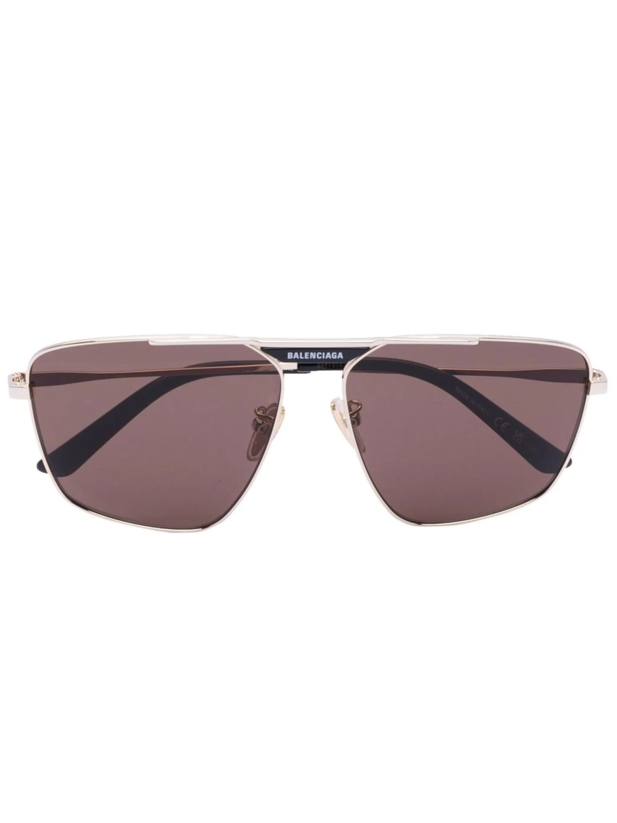 geometric pilot-frame sunglasses