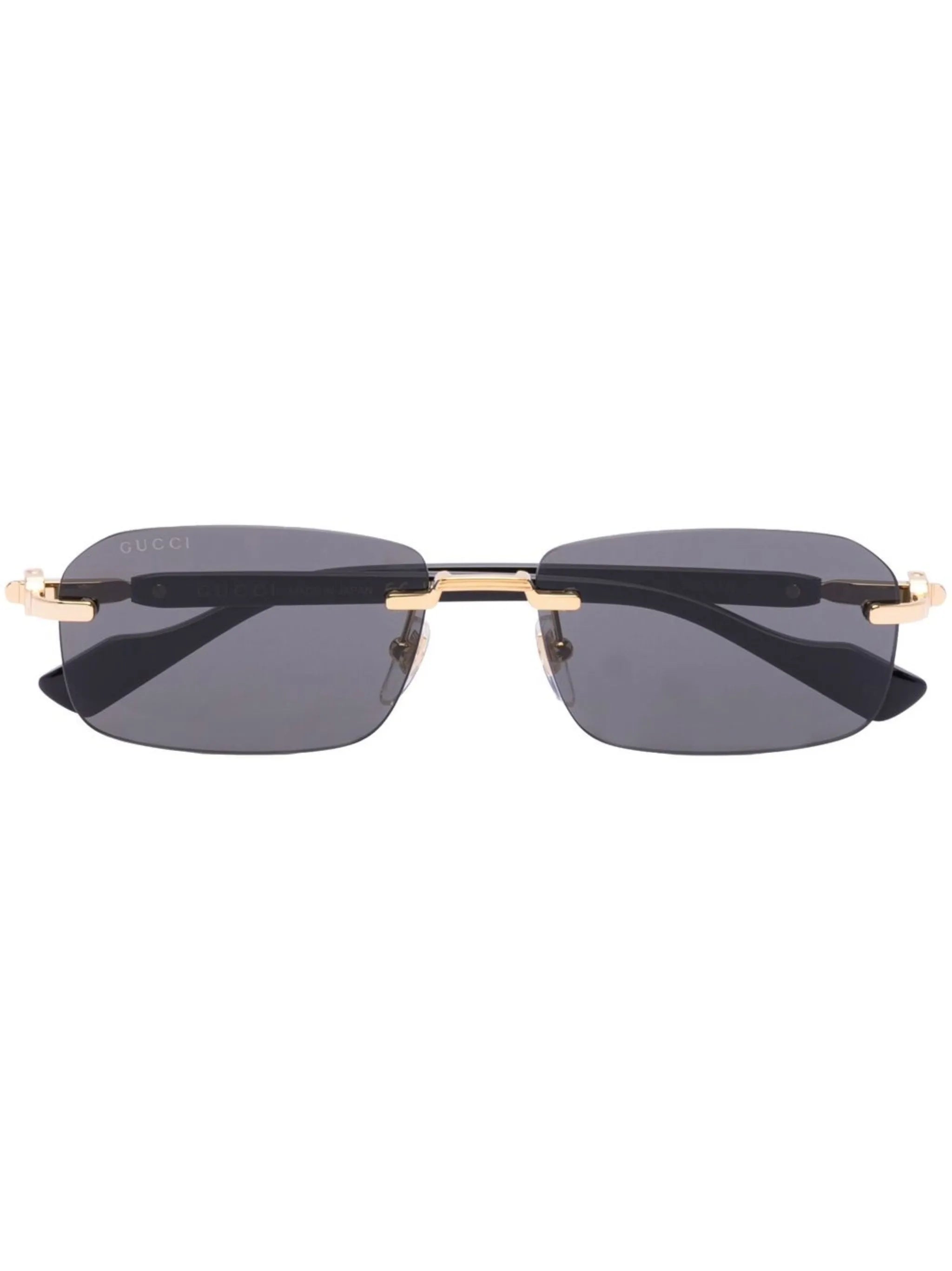 rimless rectangle-frame sunglasses