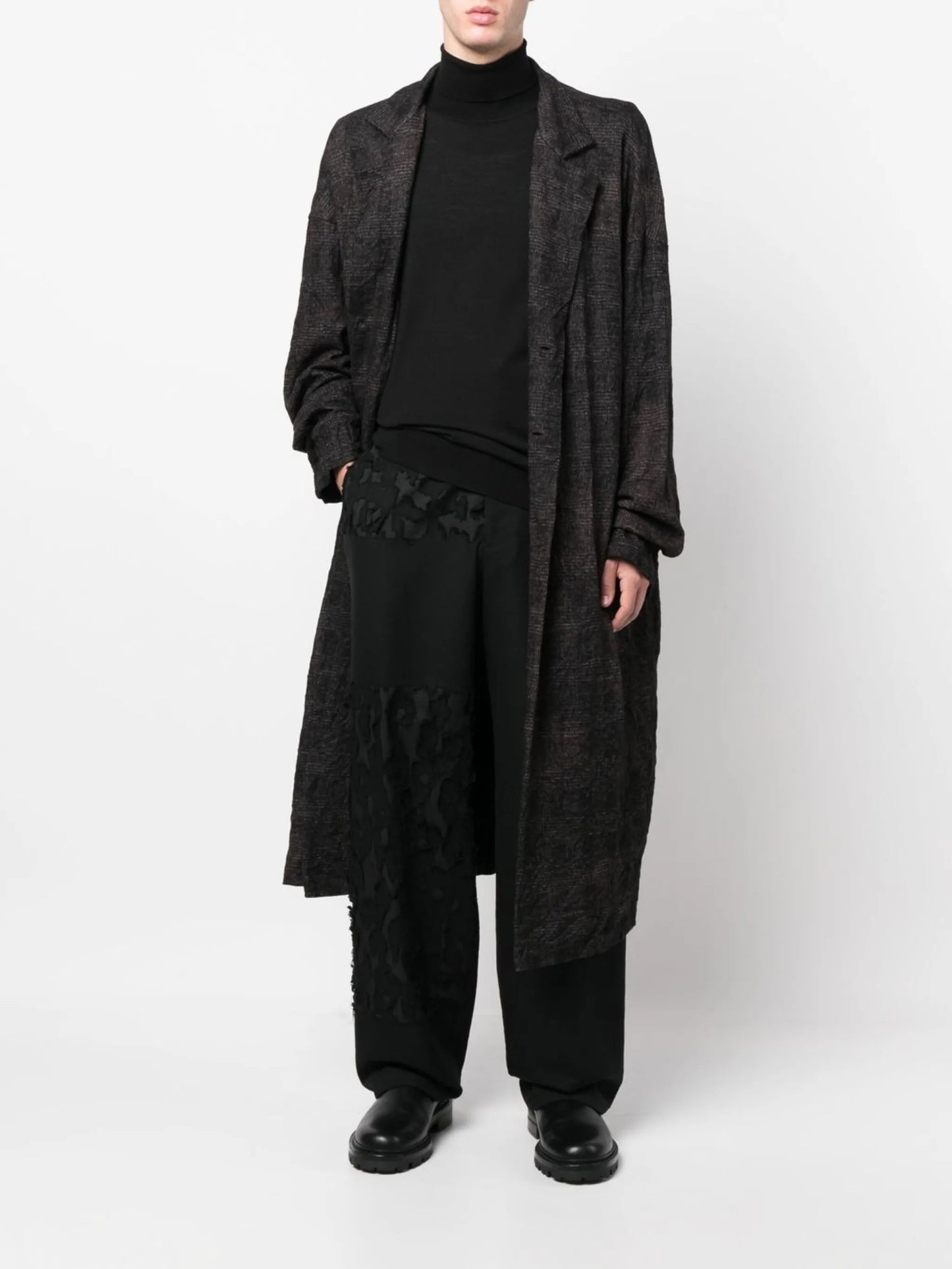 panelled wide-leg trousers