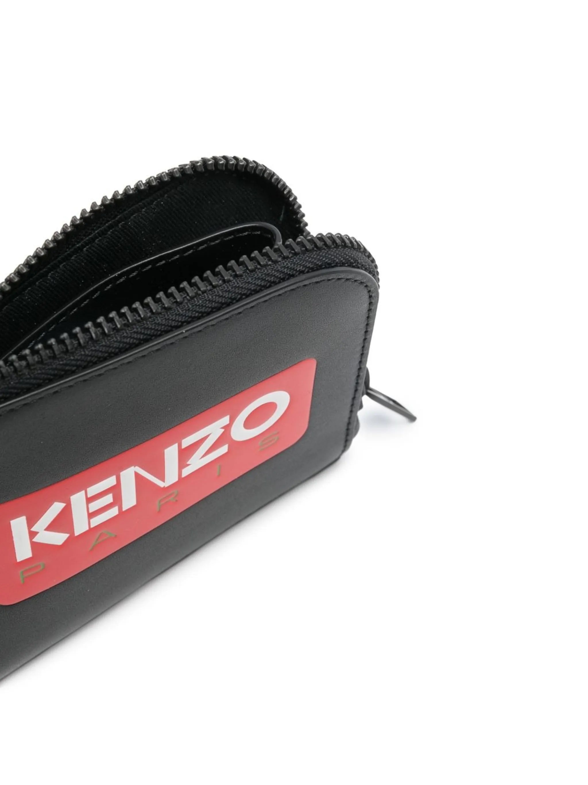 logo-print leather wallet