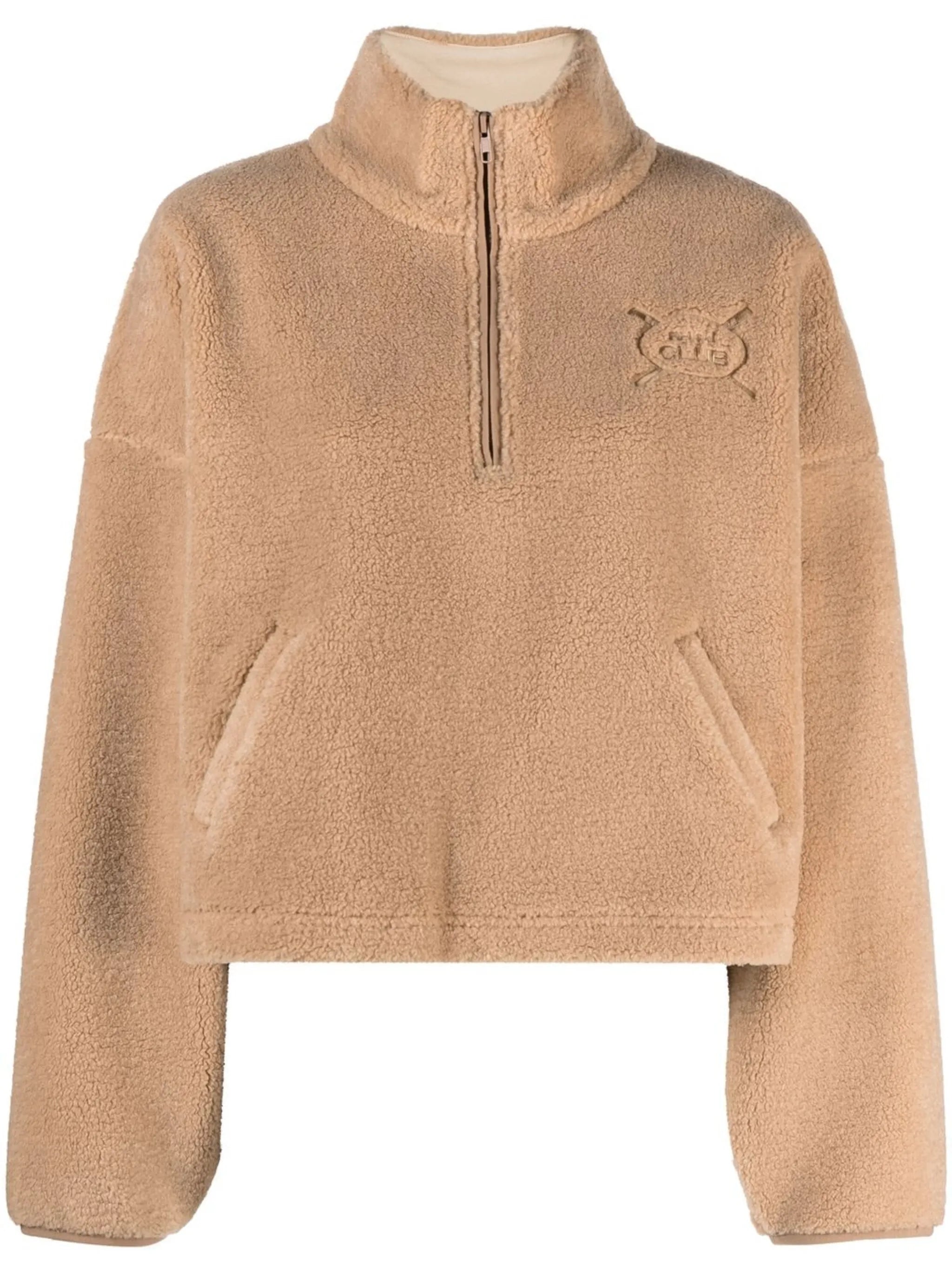 logo-embroidery fleece sweatshirt