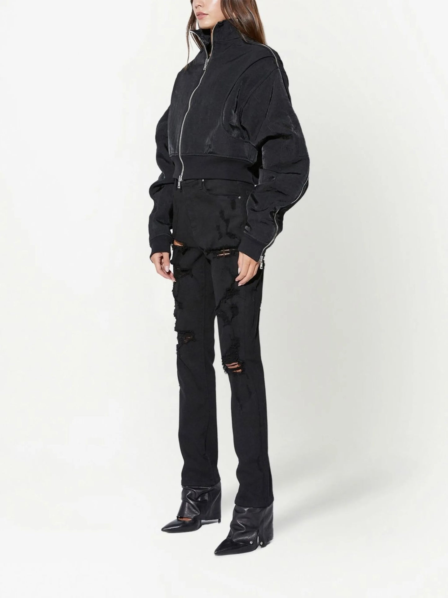 Dulce cropped zip-up jacket