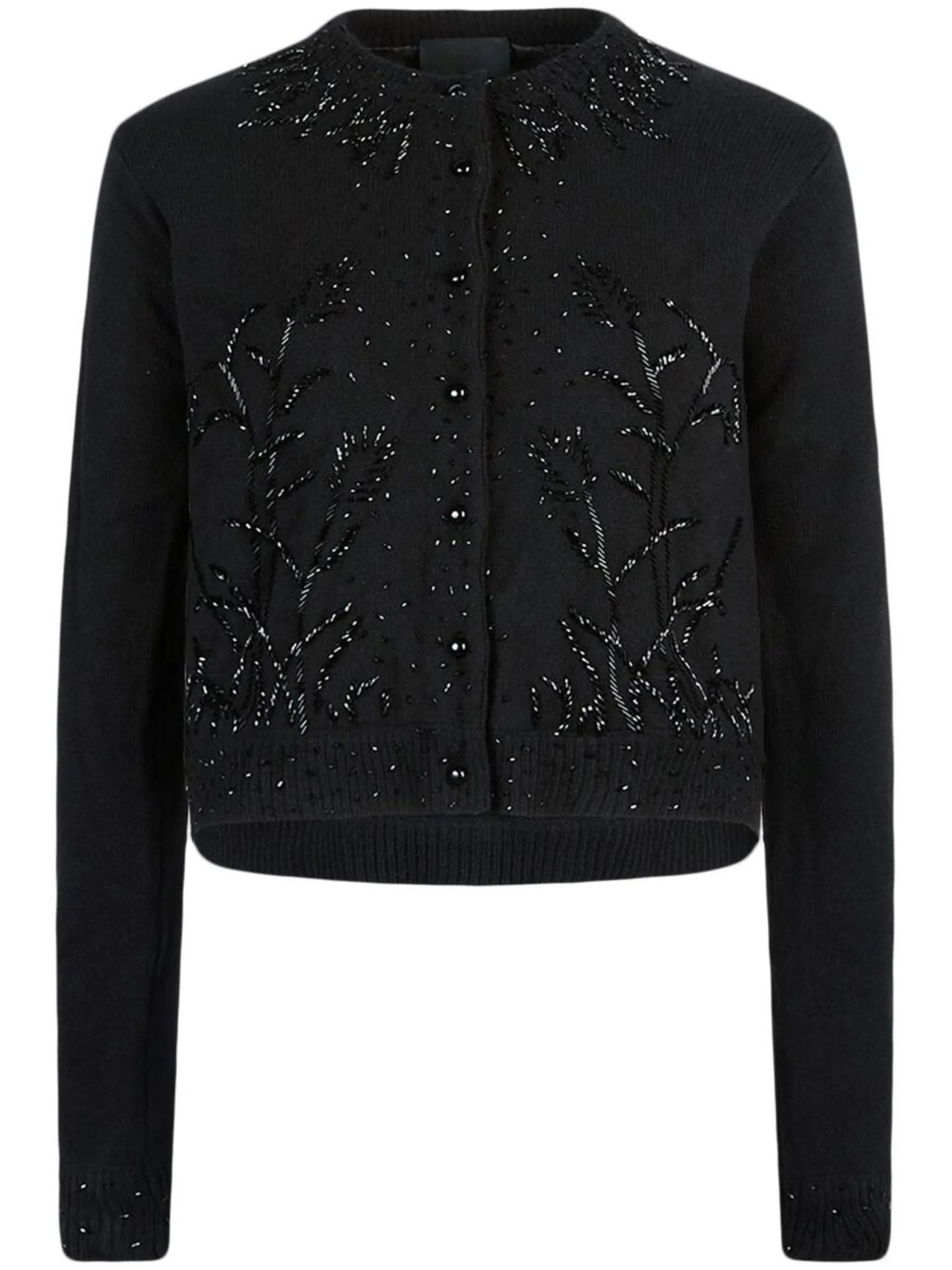 embroidered button-down cardigan