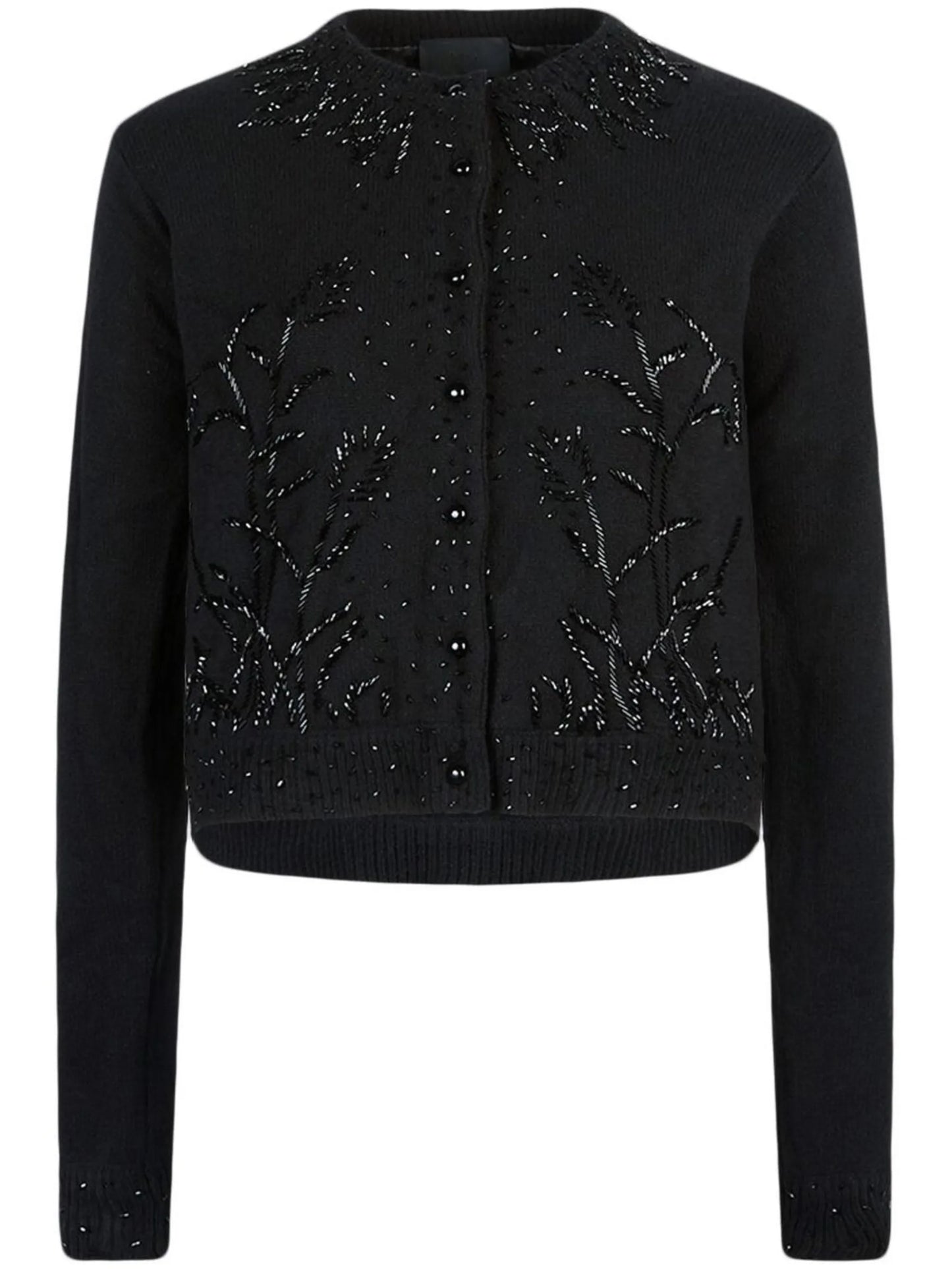embroidered button-down cardigan