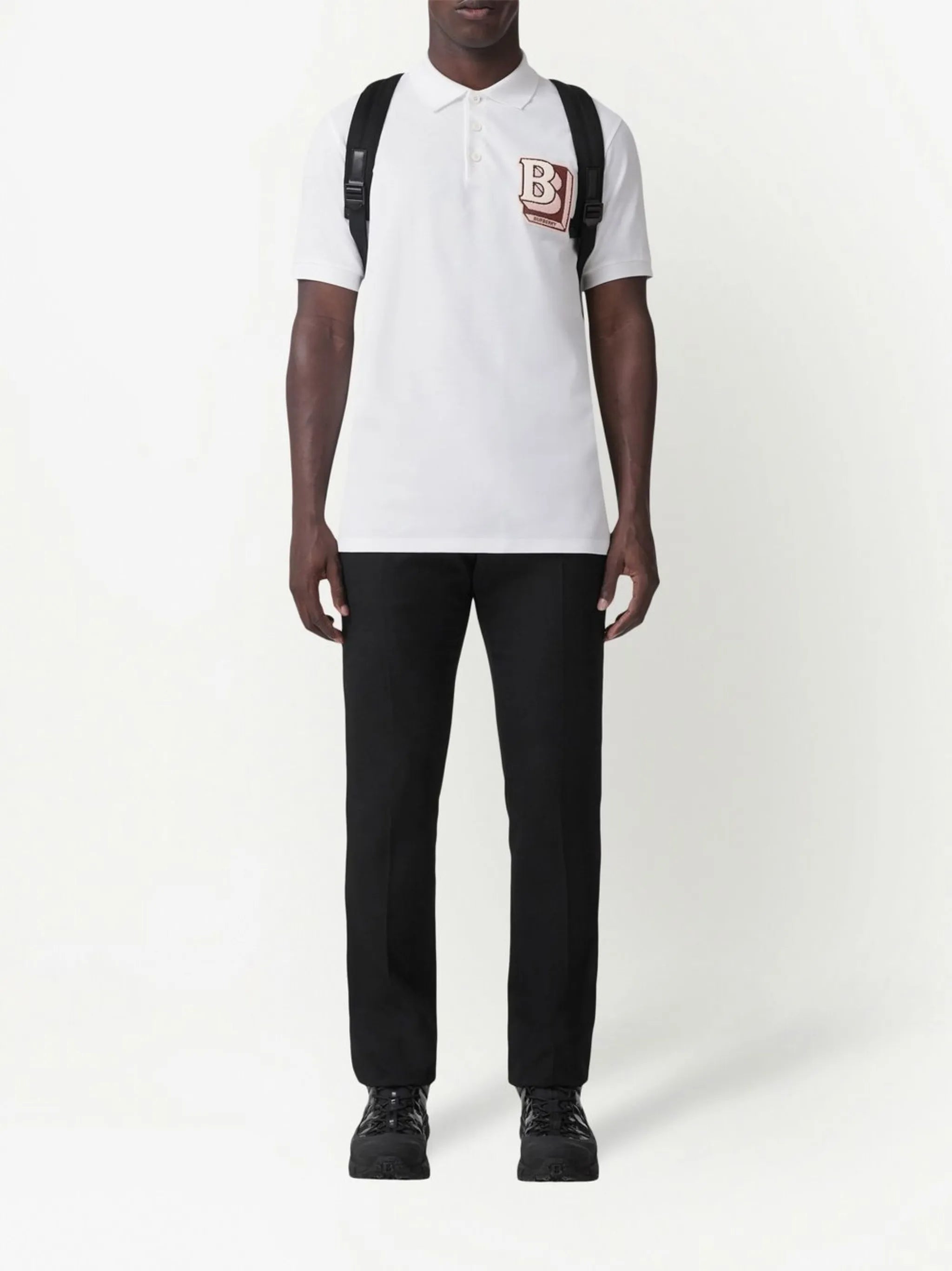 logo-patch short-sleeved polo shirt