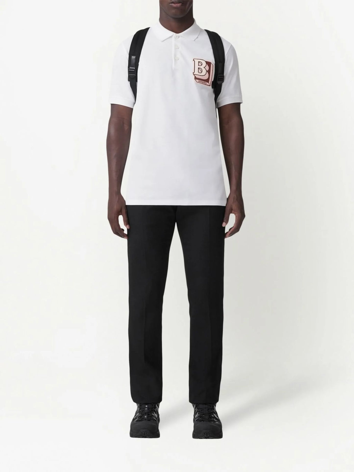 logo-patch short-sleeved polo shirt
