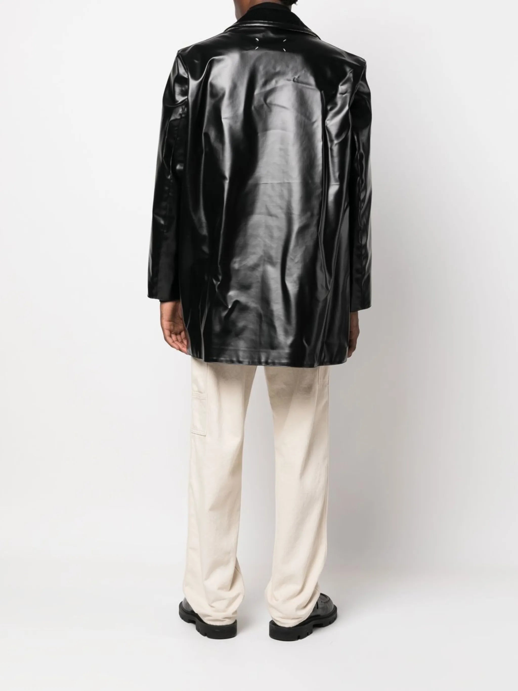 coated double-breasted coat