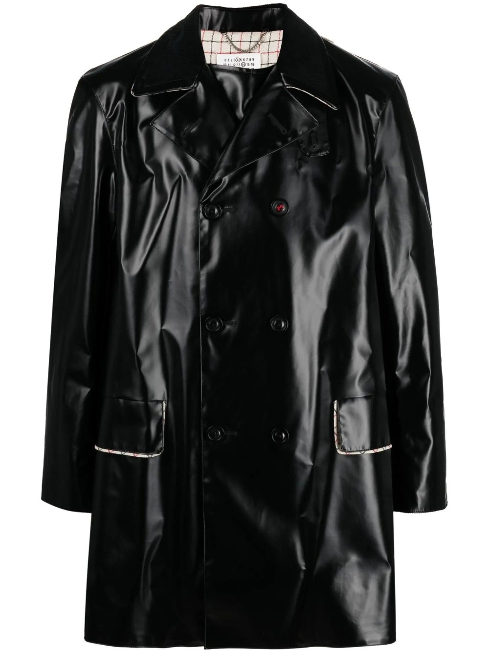 coated double-breasted coat