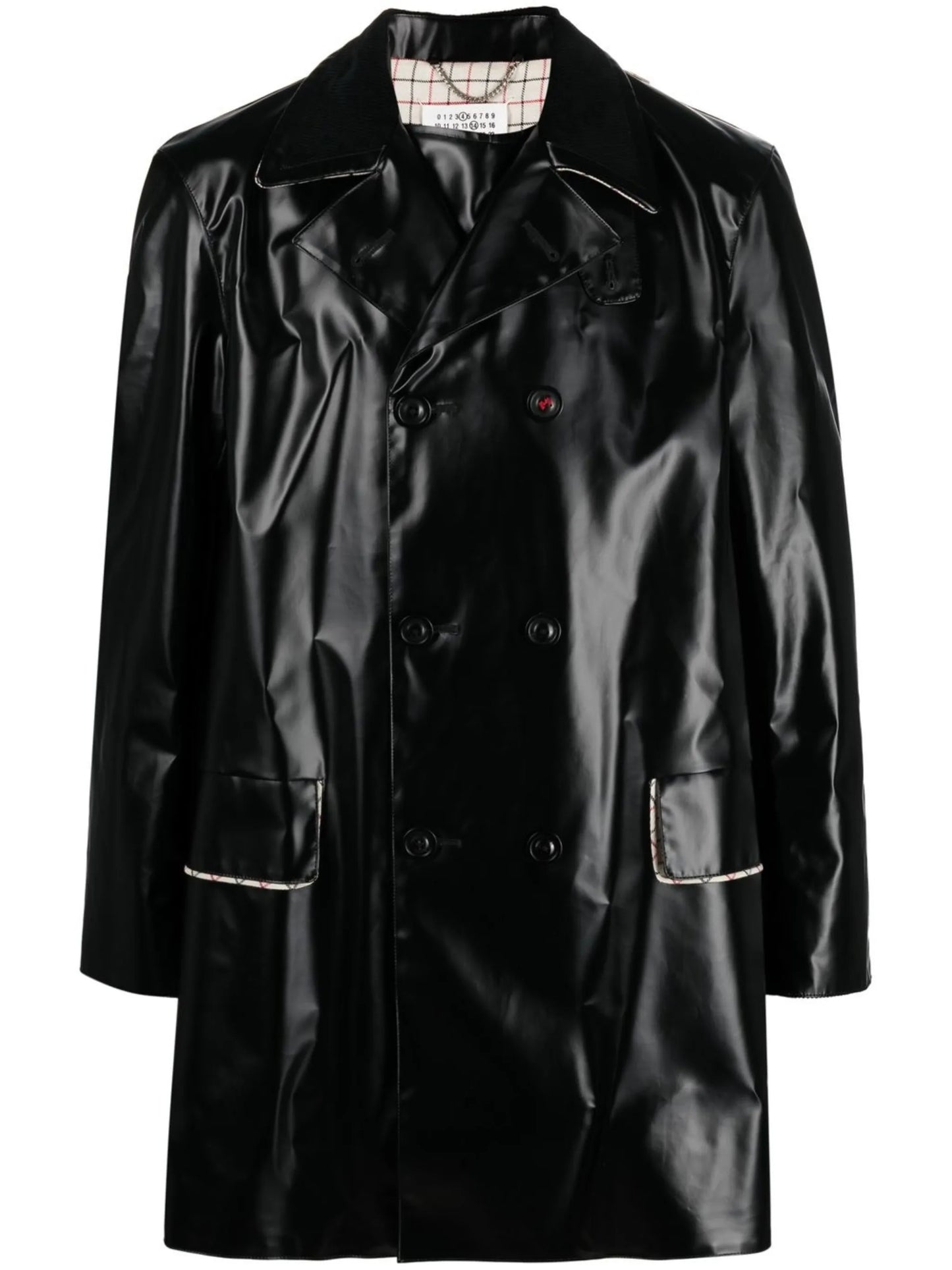 coated double-breasted coat