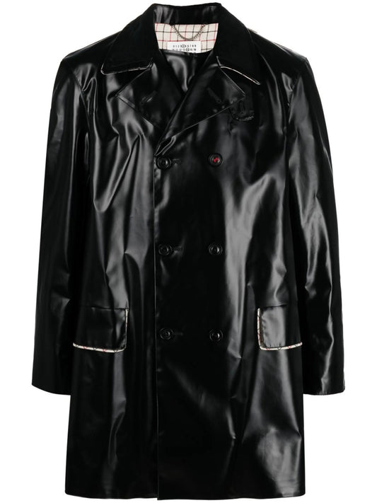 coated double-breasted coat