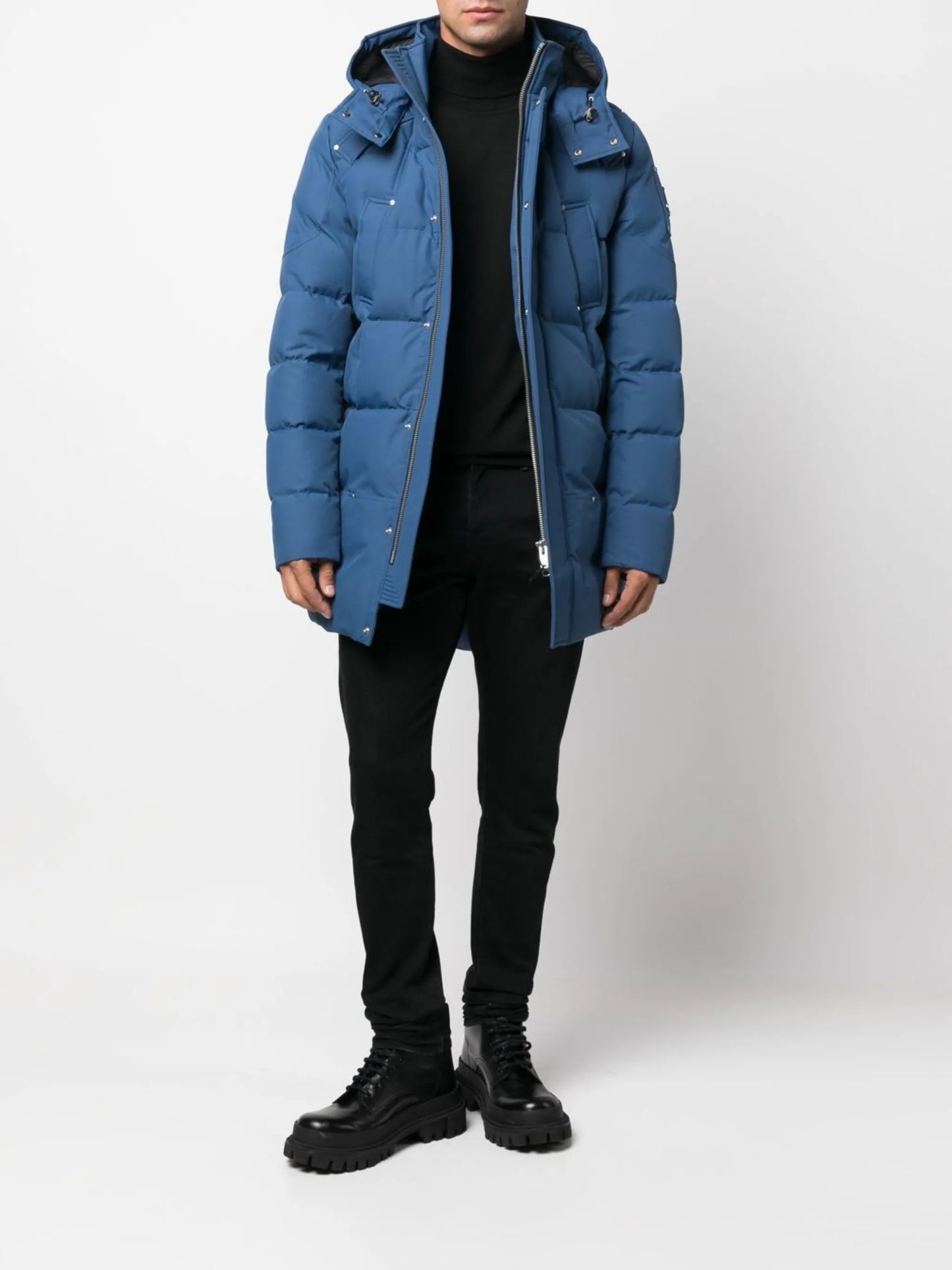 detachable-hood padded coat