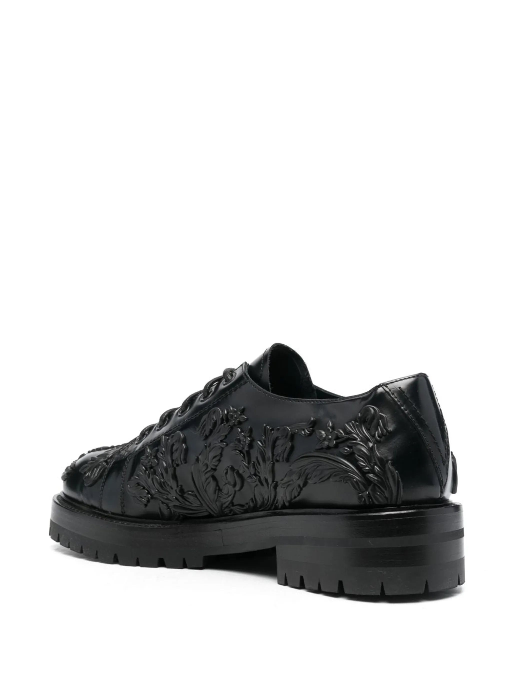 Barocco column leather shoes