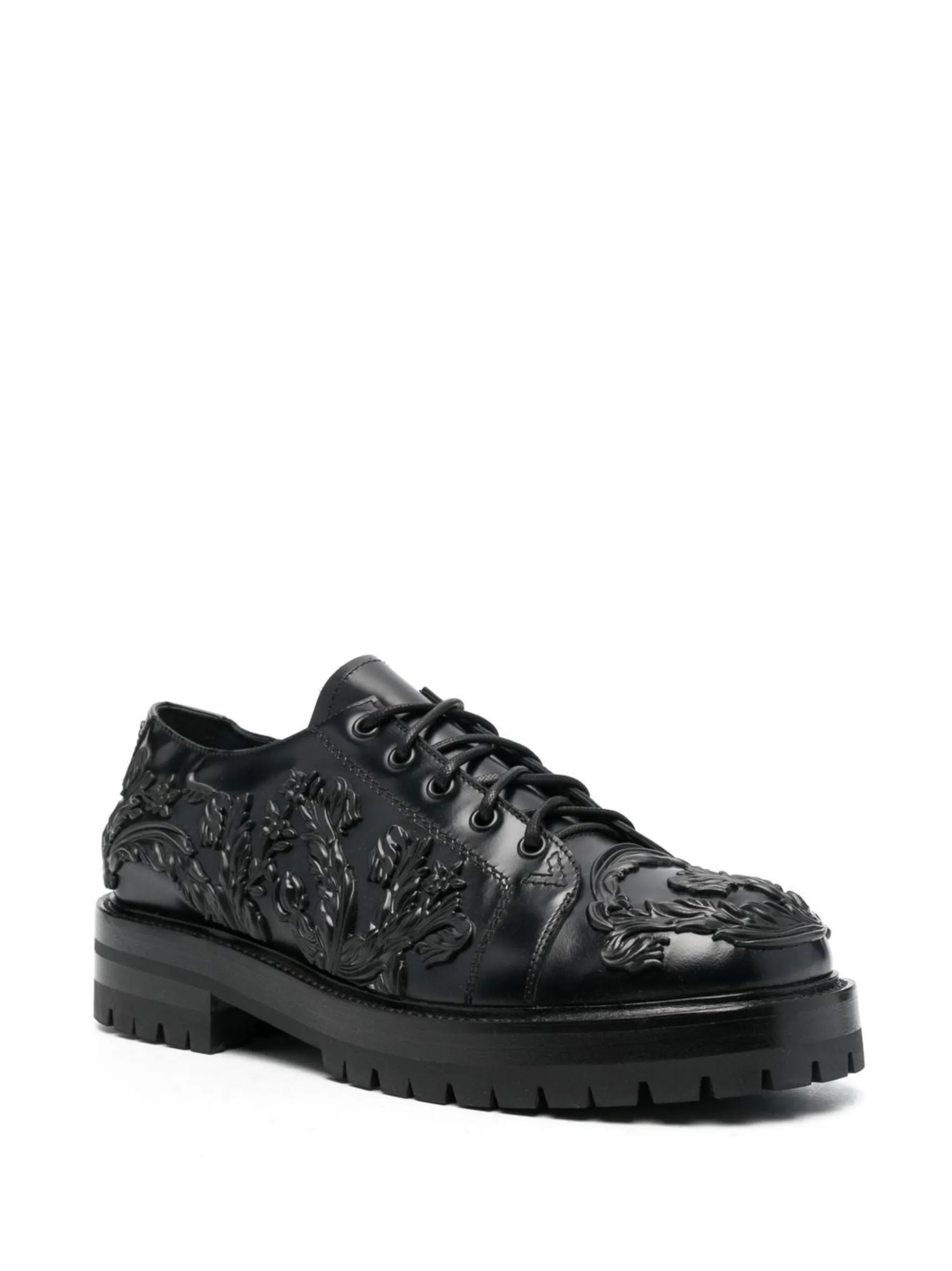 Barocco column leather shoes