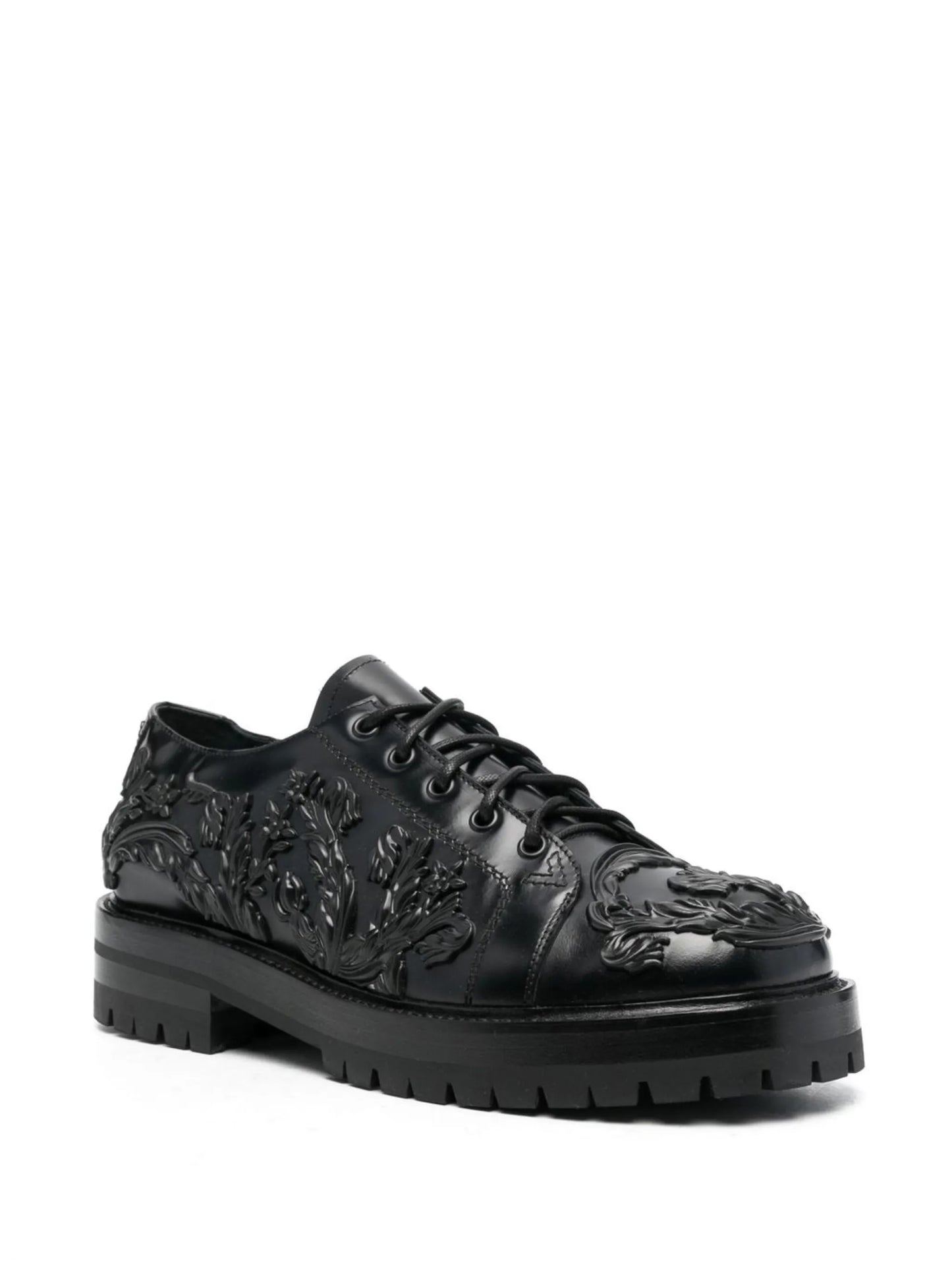 Barocco column leather shoes