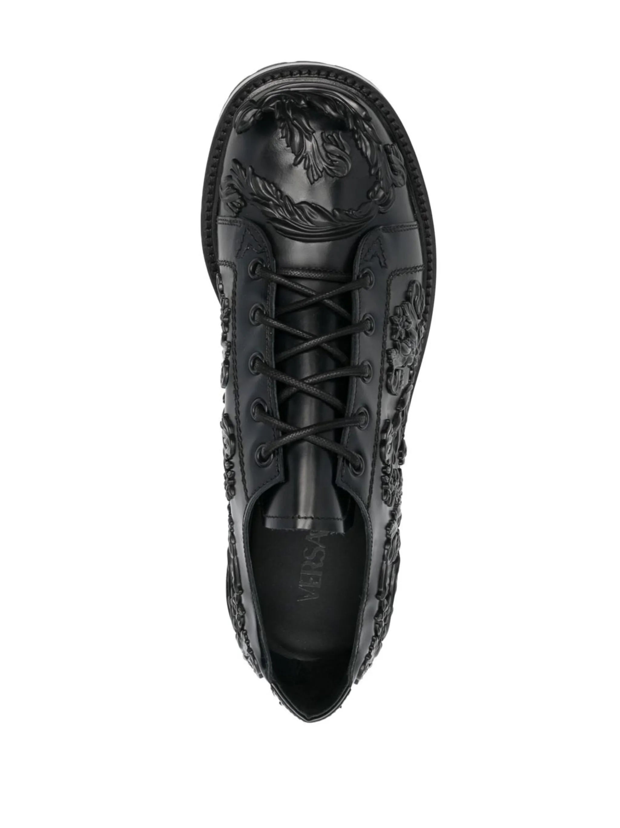 Barocco column leather shoes