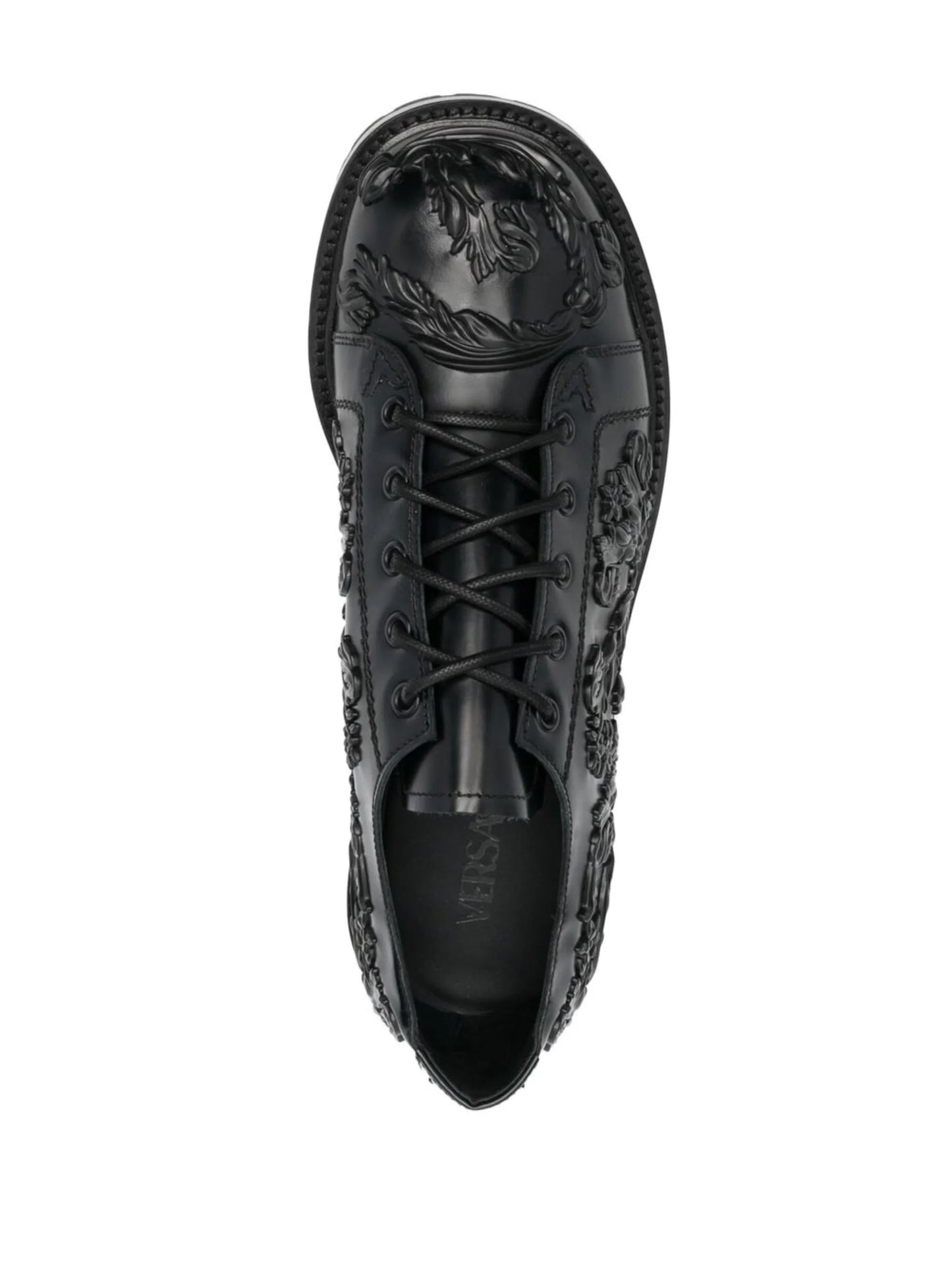 Barocco column leather shoes