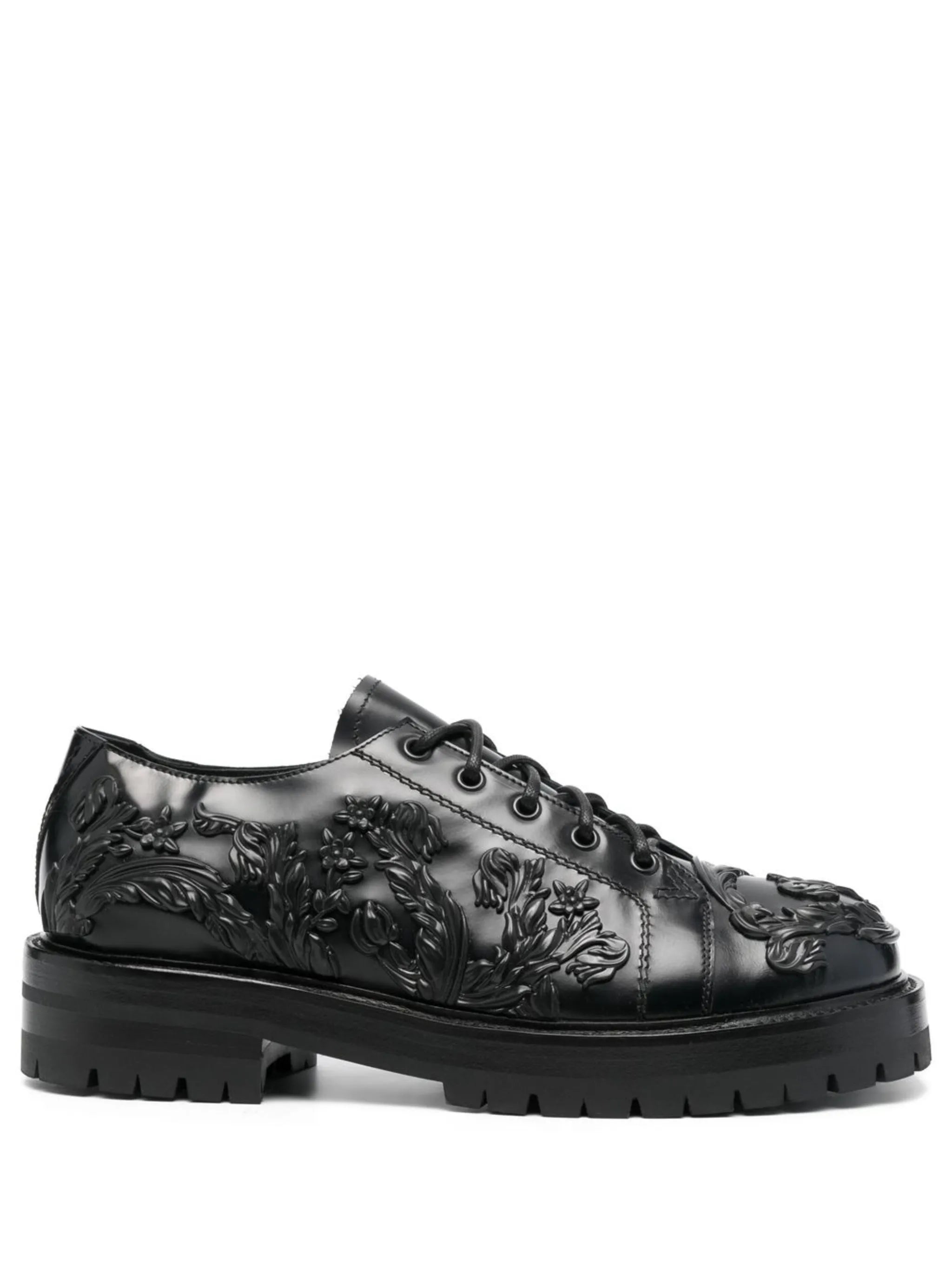 Barocco column leather shoes