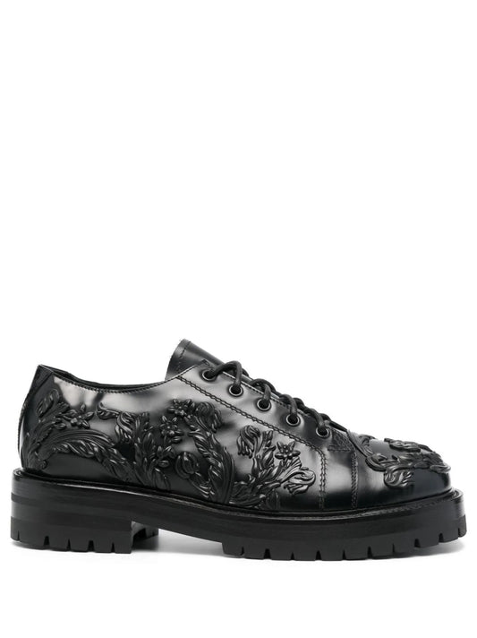 Barocco column leather shoes