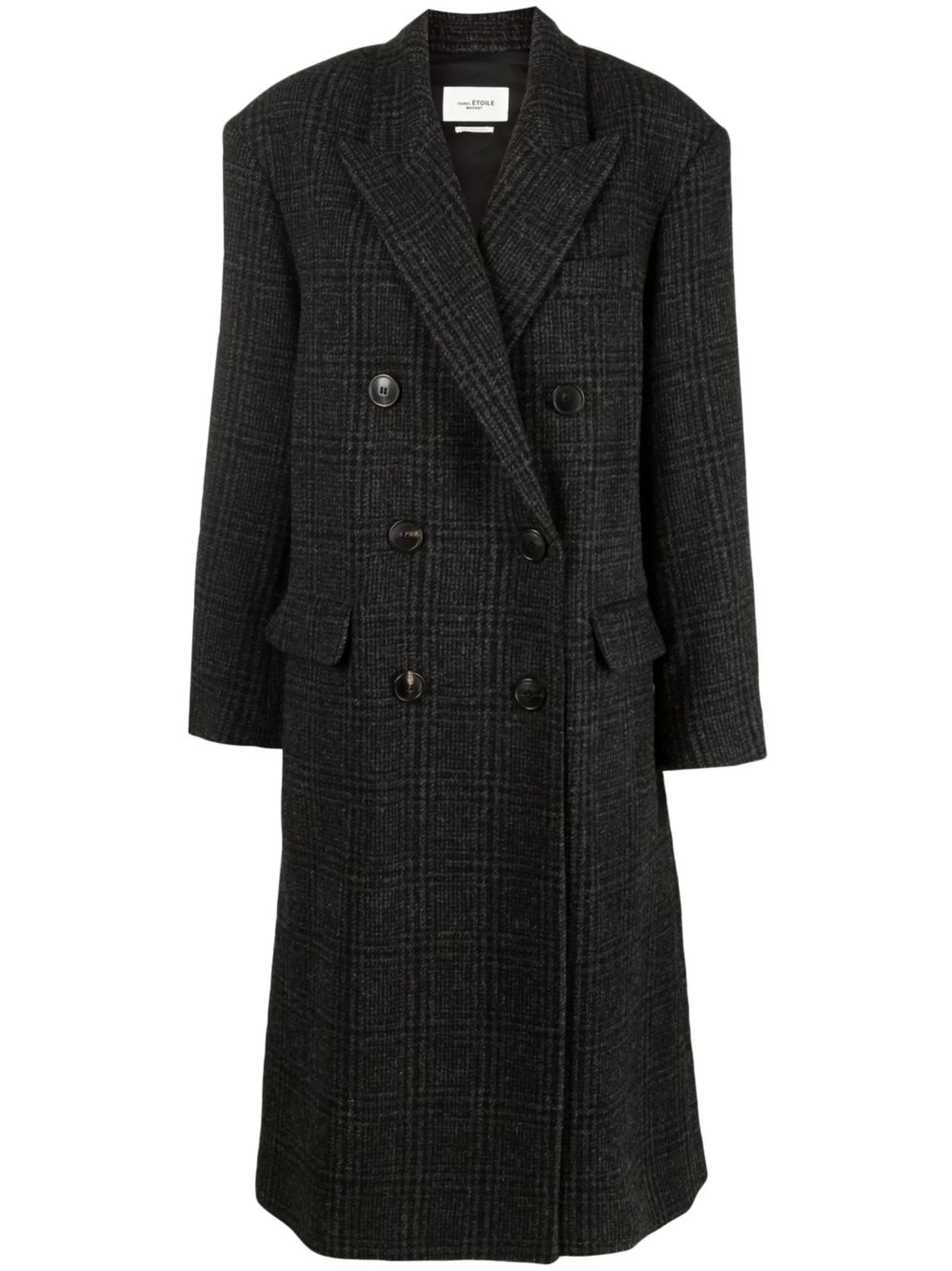 double-breasted organic wool coat