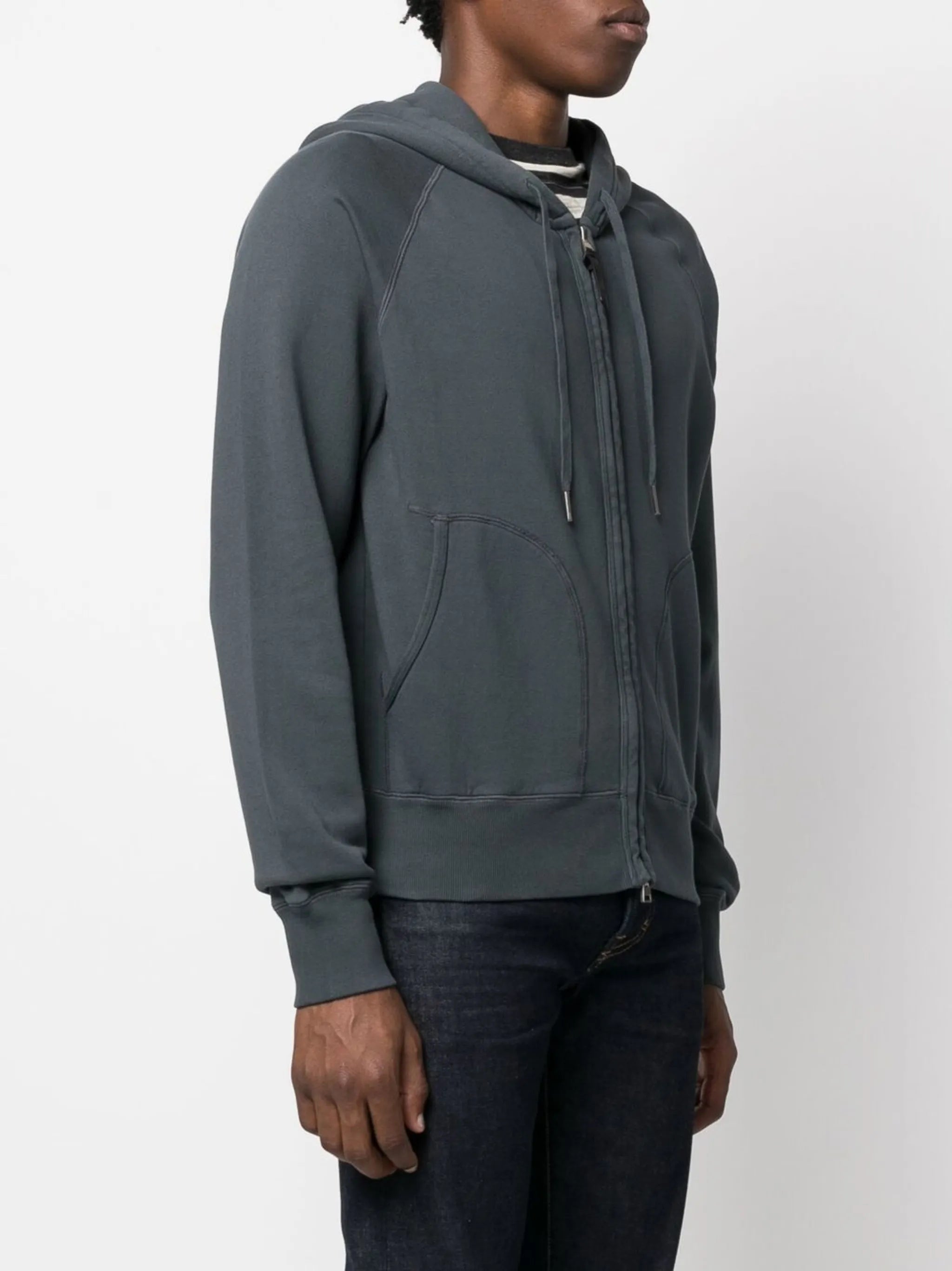 zip-up cotton hoodie