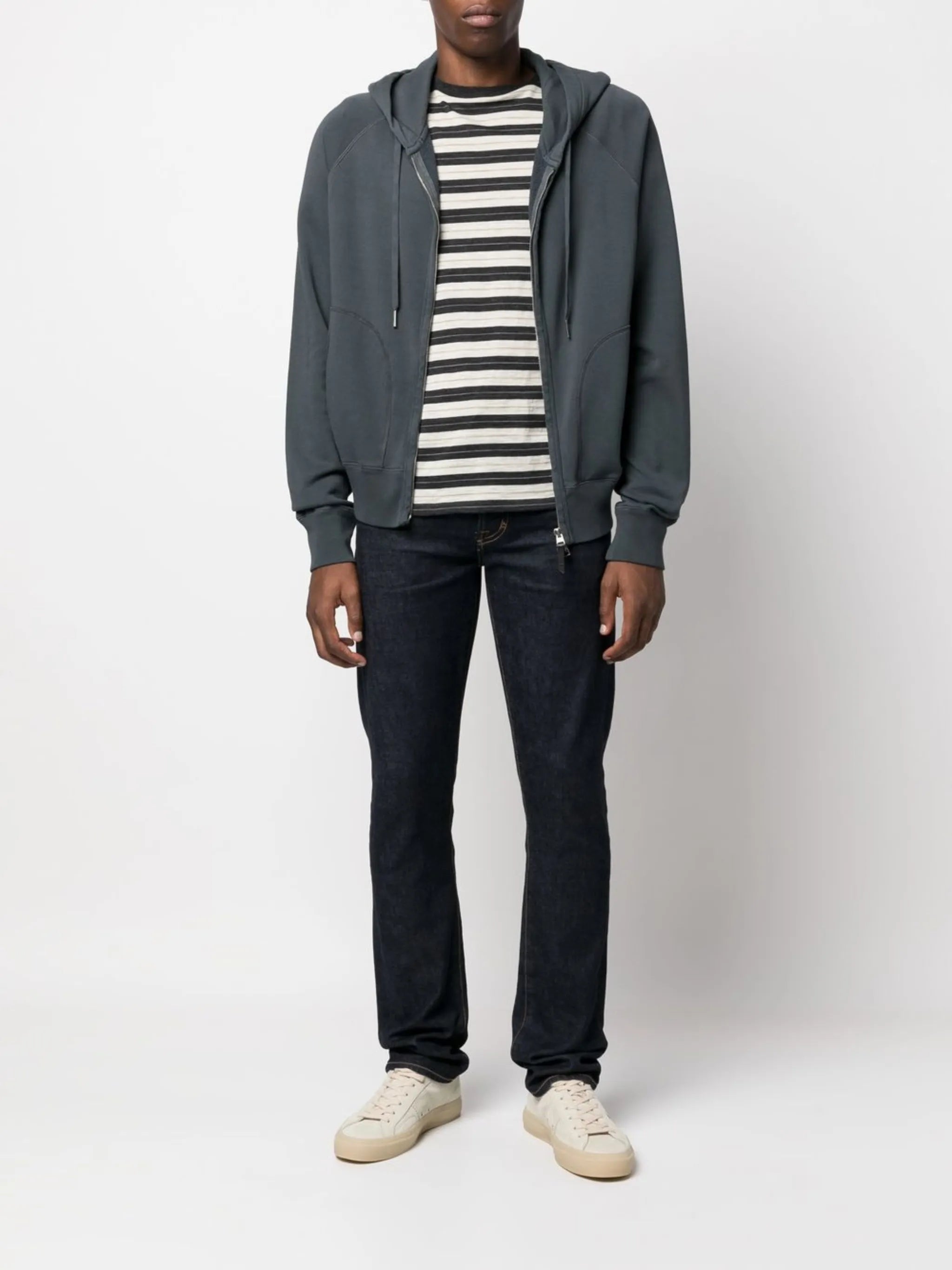 zip-up cotton hoodie
