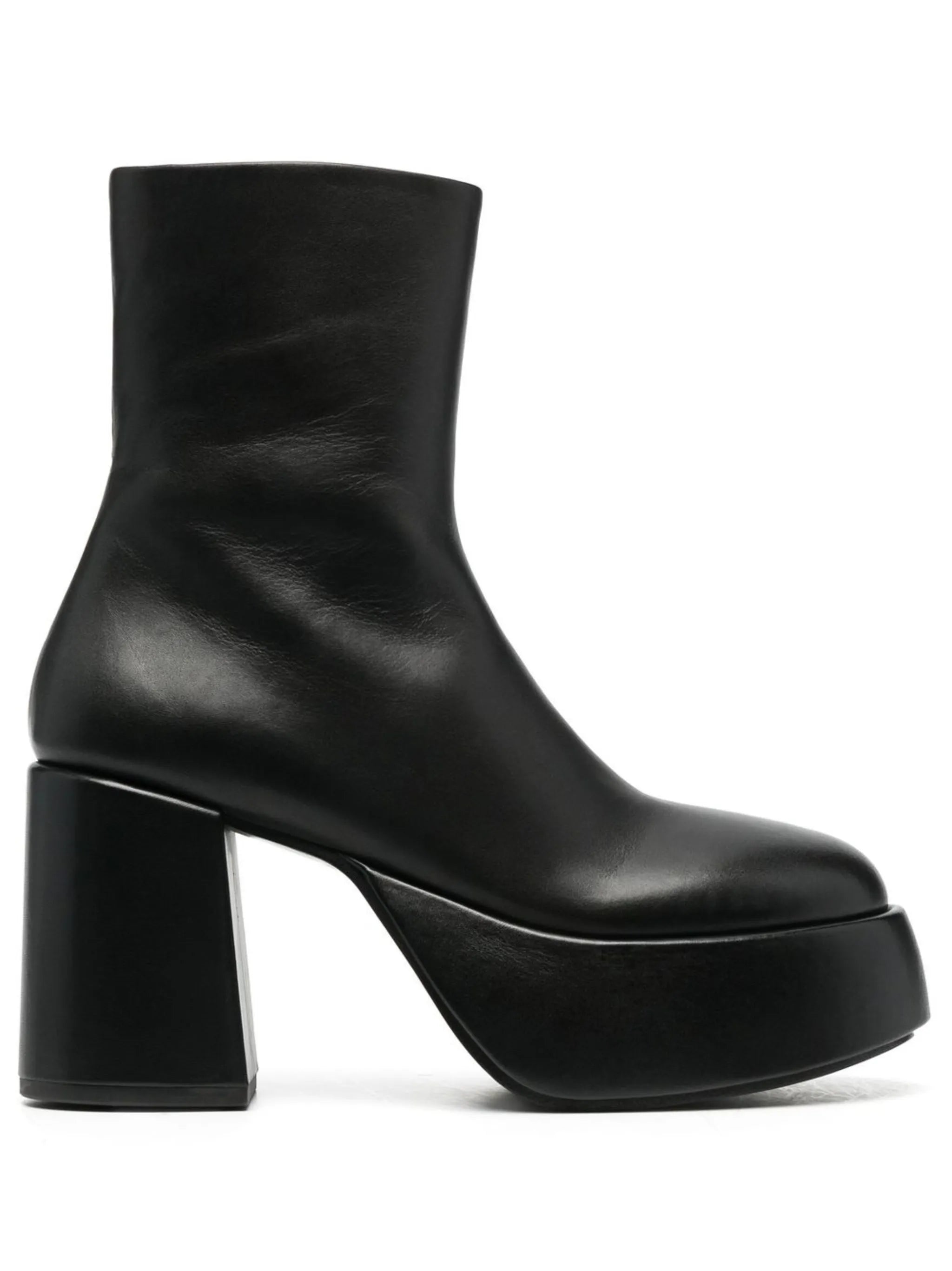 platform leather ankle boot