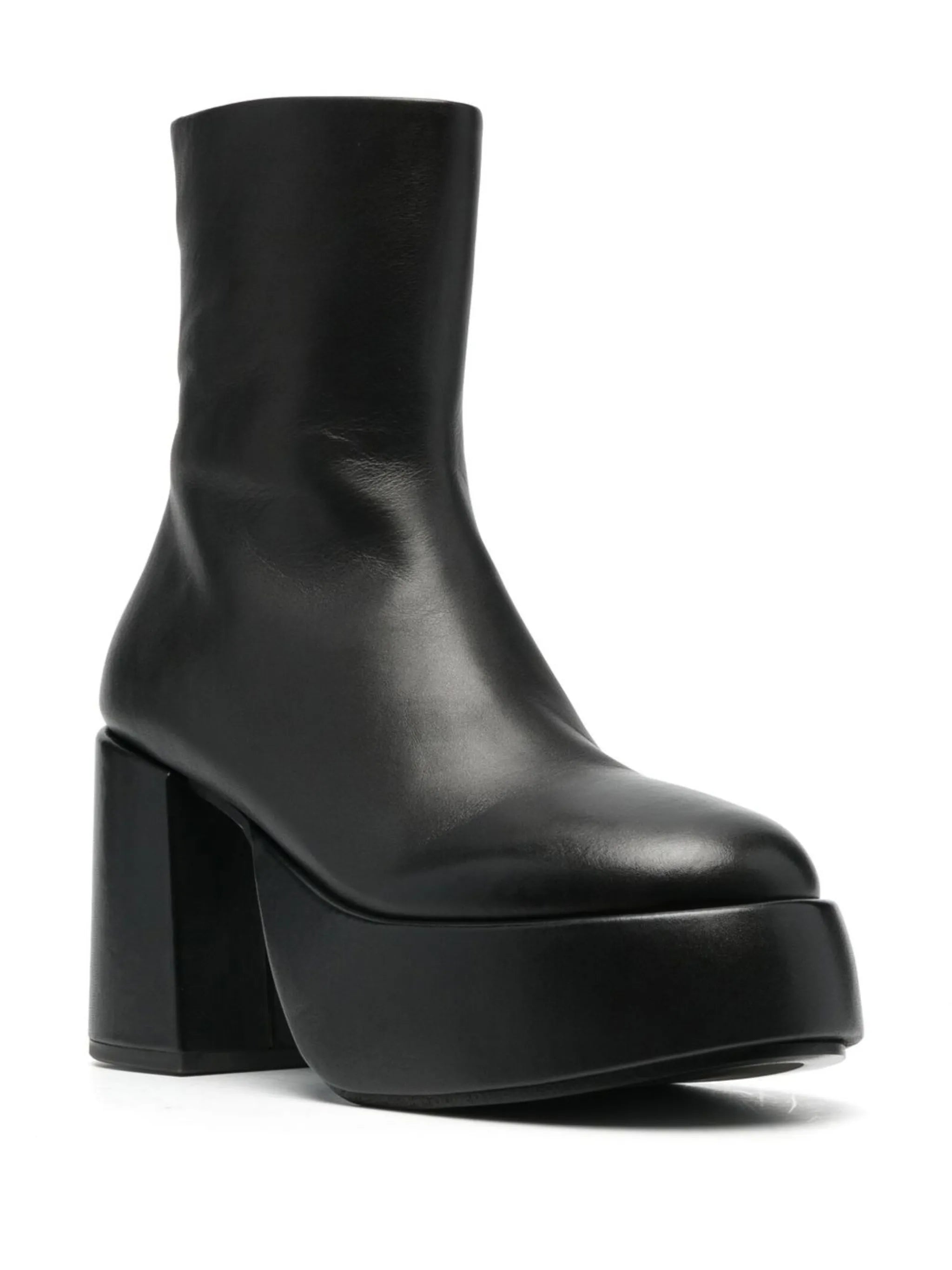 platform leather ankle boot