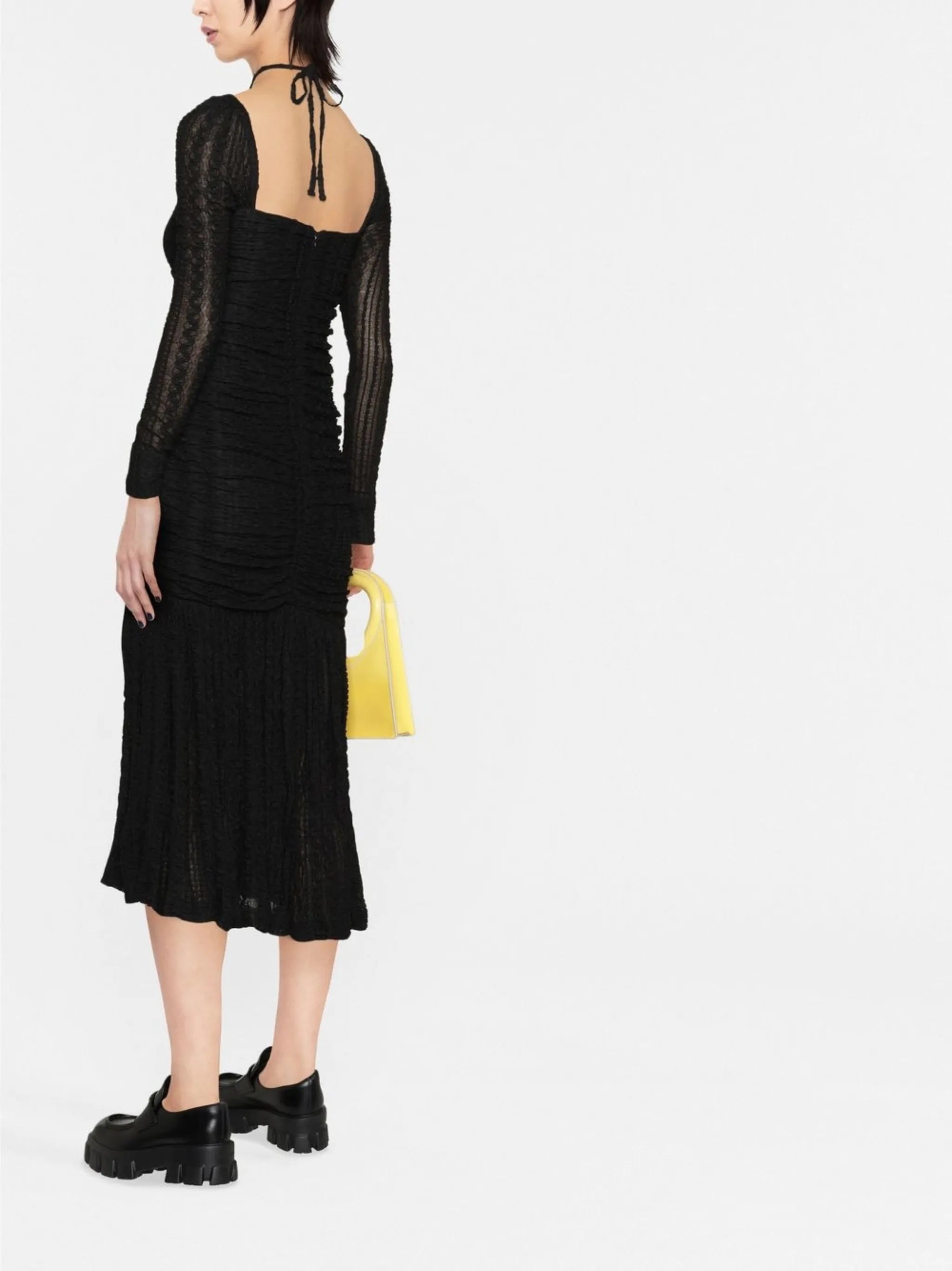halterneck ruched dress