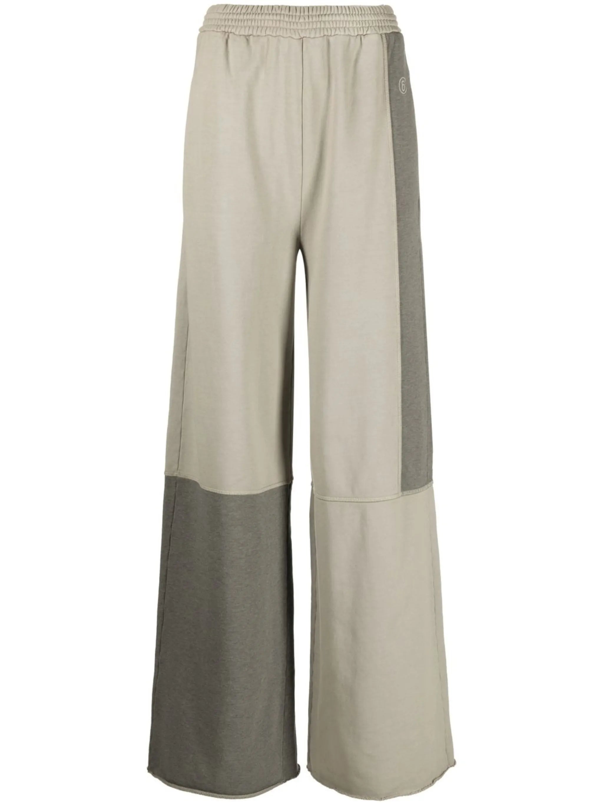 Patchwork wide-leg track pants