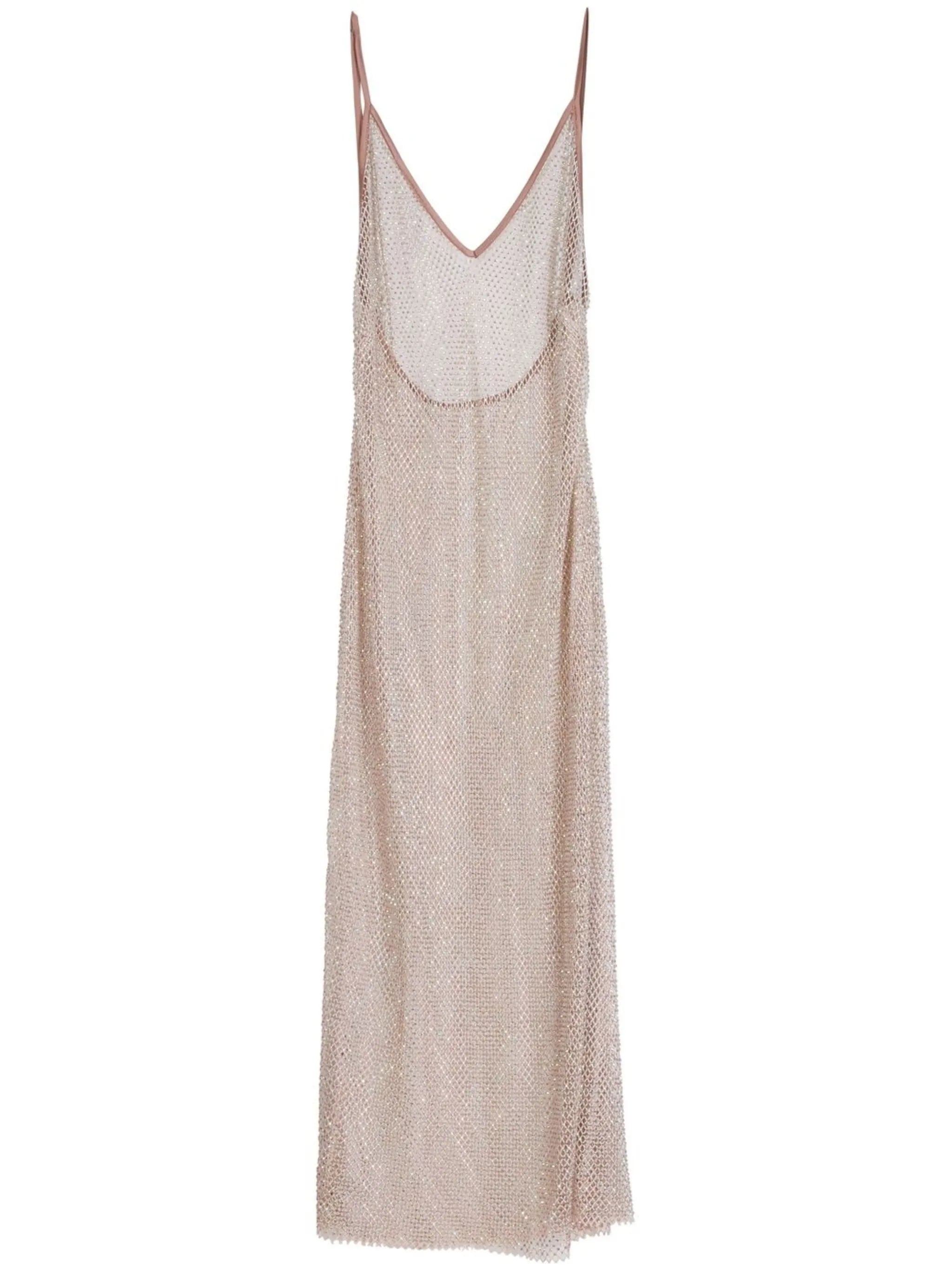 crystal-embellished fishnet dress