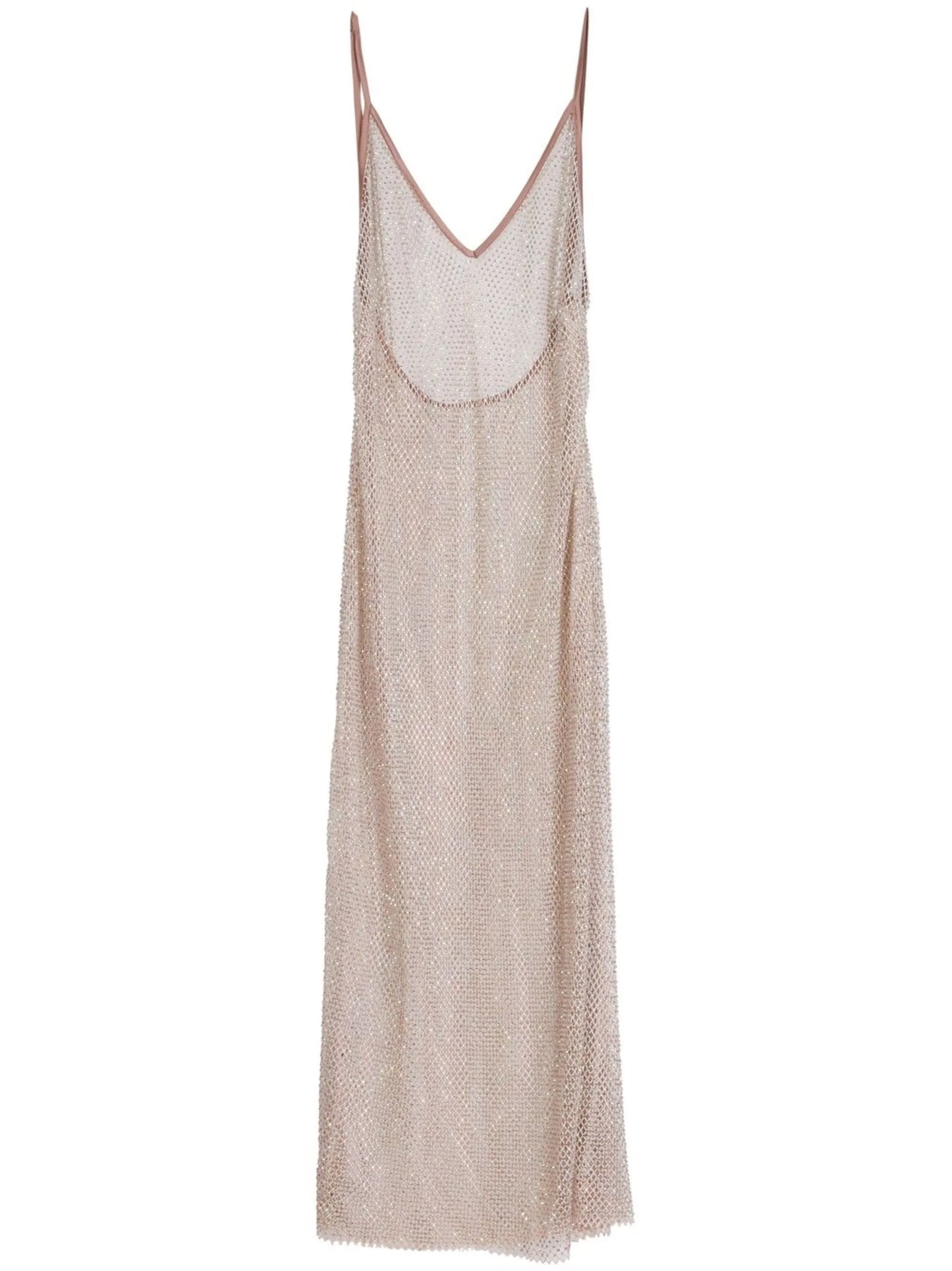crystal-embellished fishnet dress