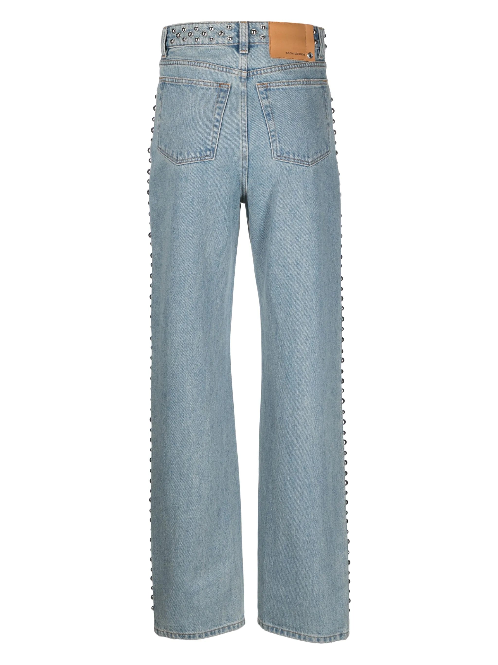 studded straight-leg jeans