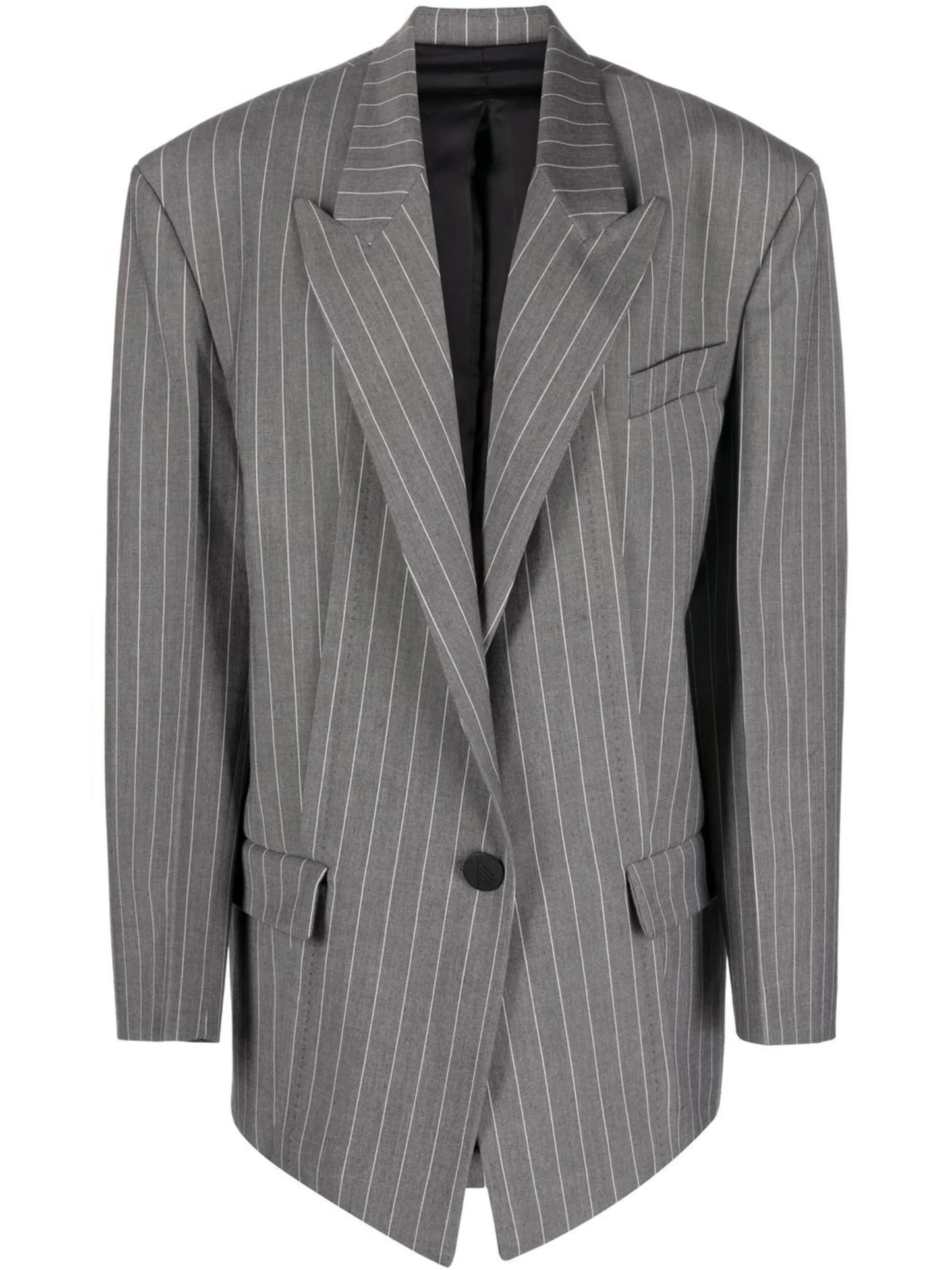 pinstriped single-breasted blazer