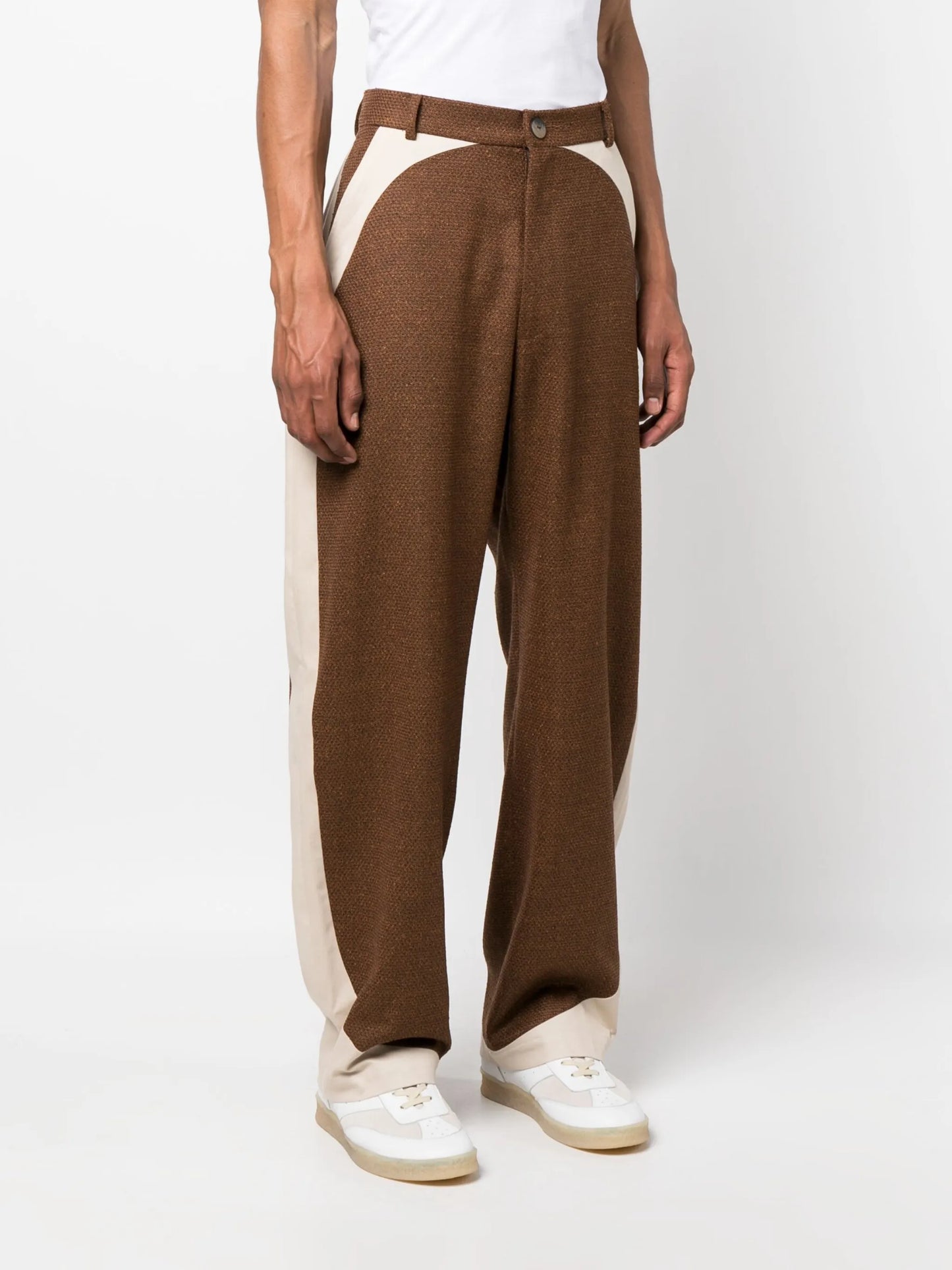 panelled wide-leg trousers