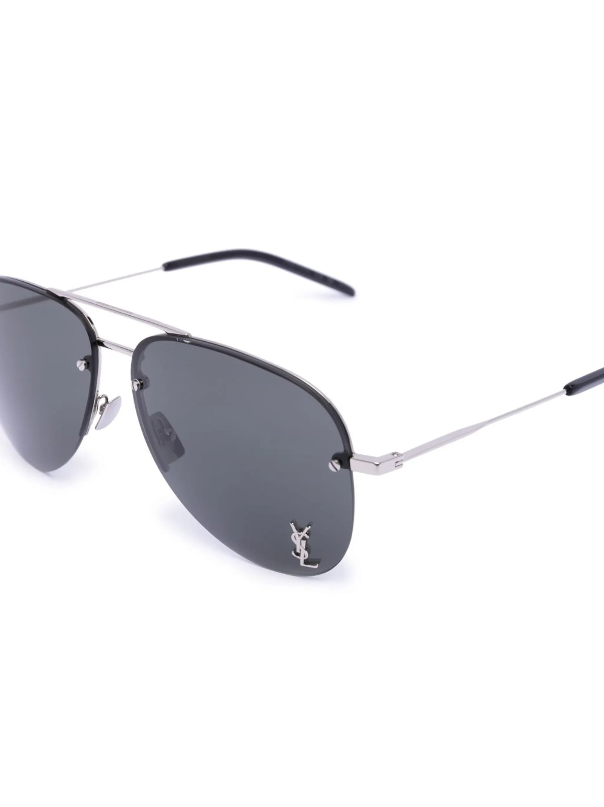 monogram-plaque pilot-frame sunglasses