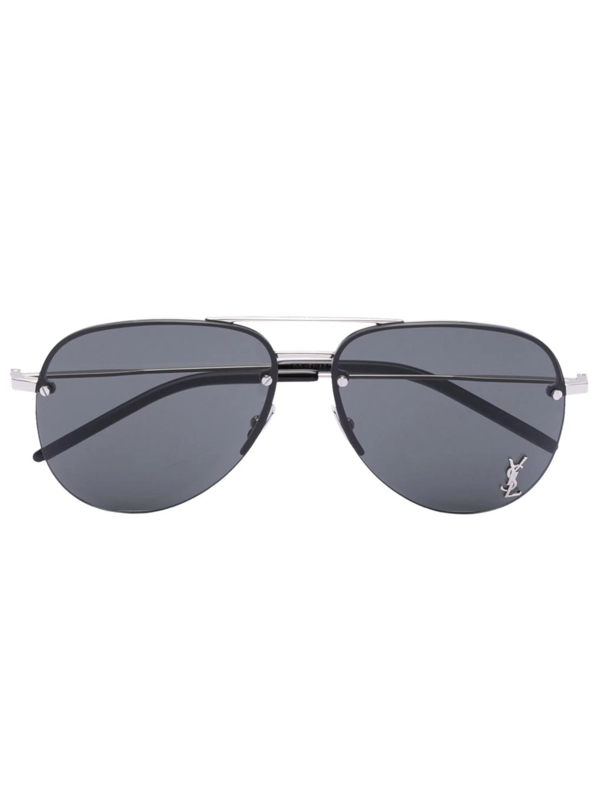 monogram-plaque pilot-frame sunglasses