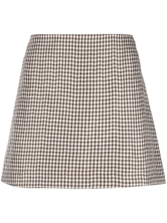 checked A-line miniskirt