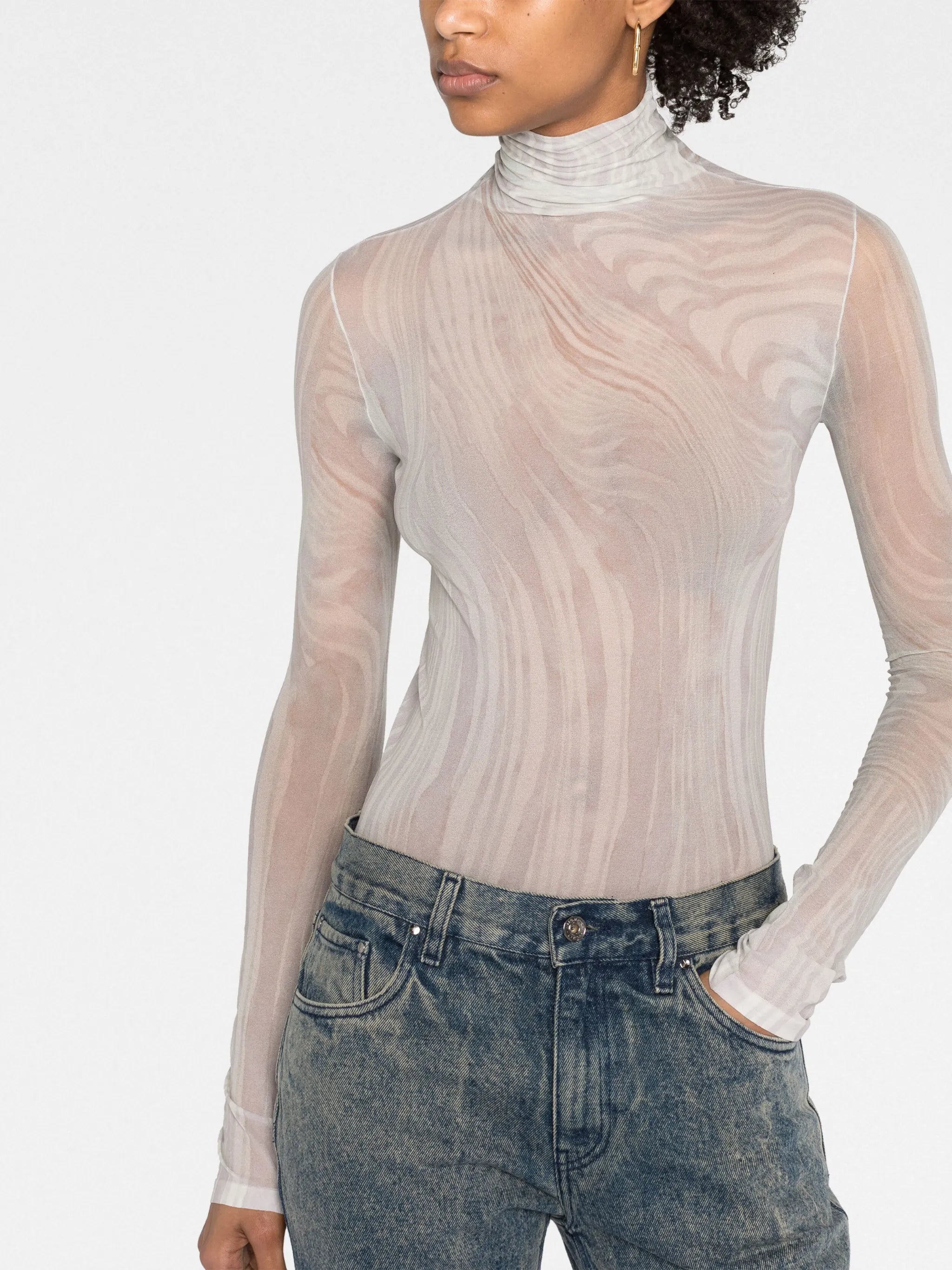 Denise semi-sheer top