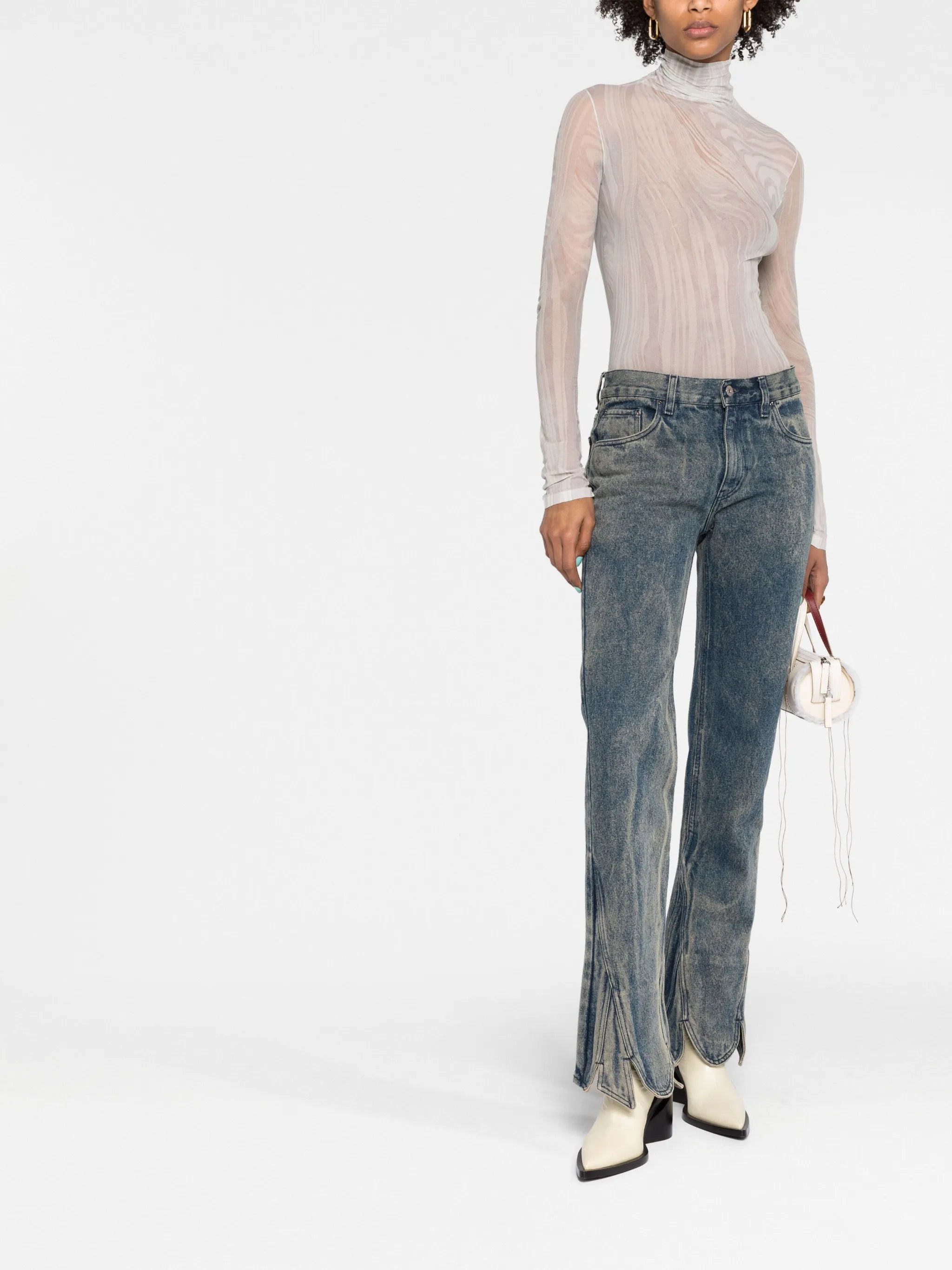 Denise semi-sheer top