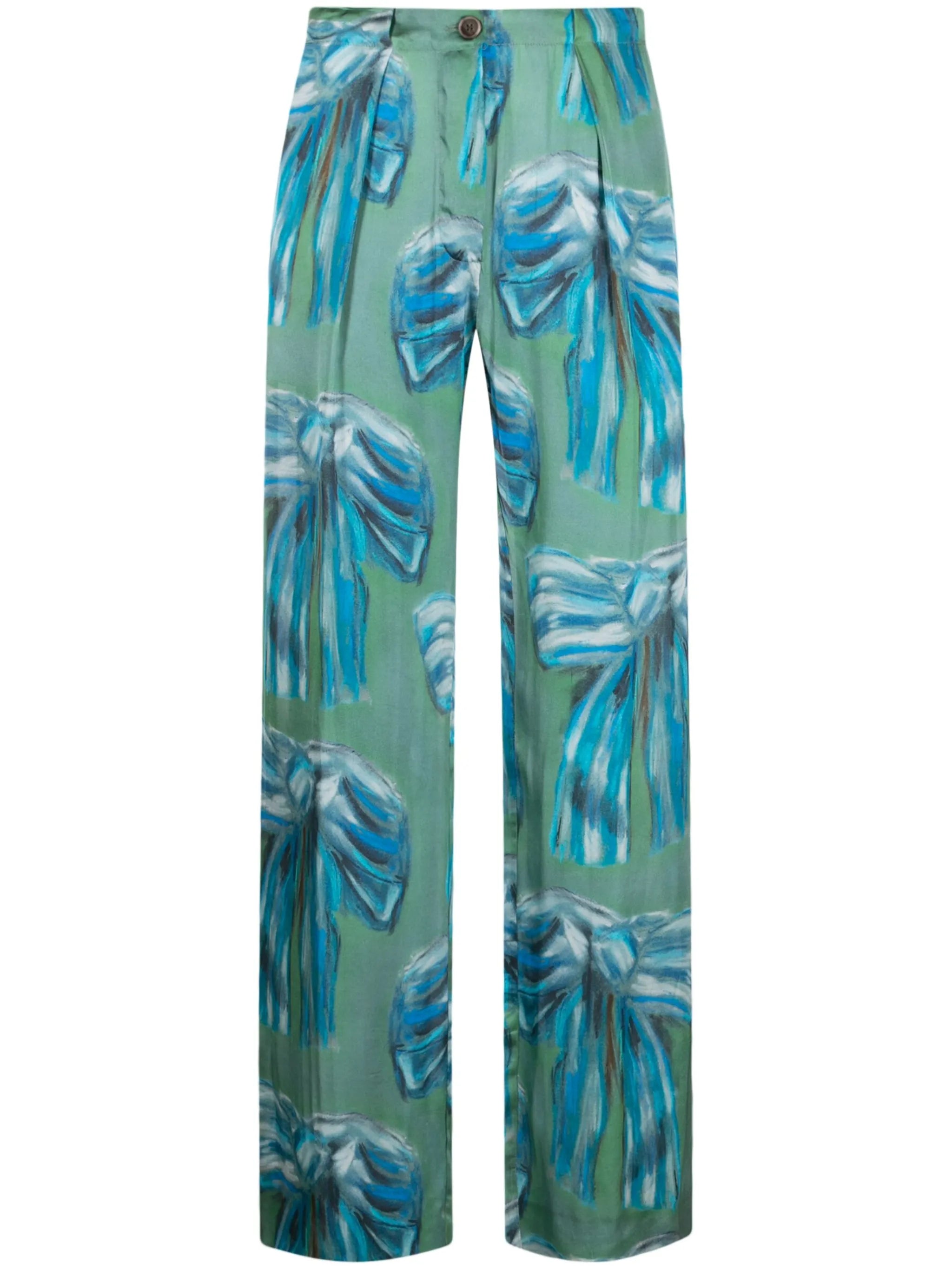 Bow-print tailored trousers