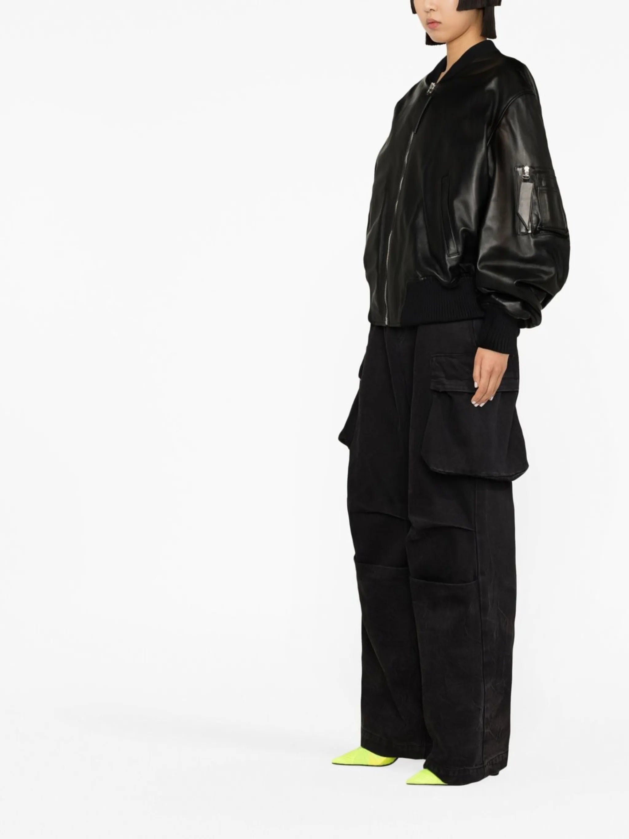 leather bomber jacket