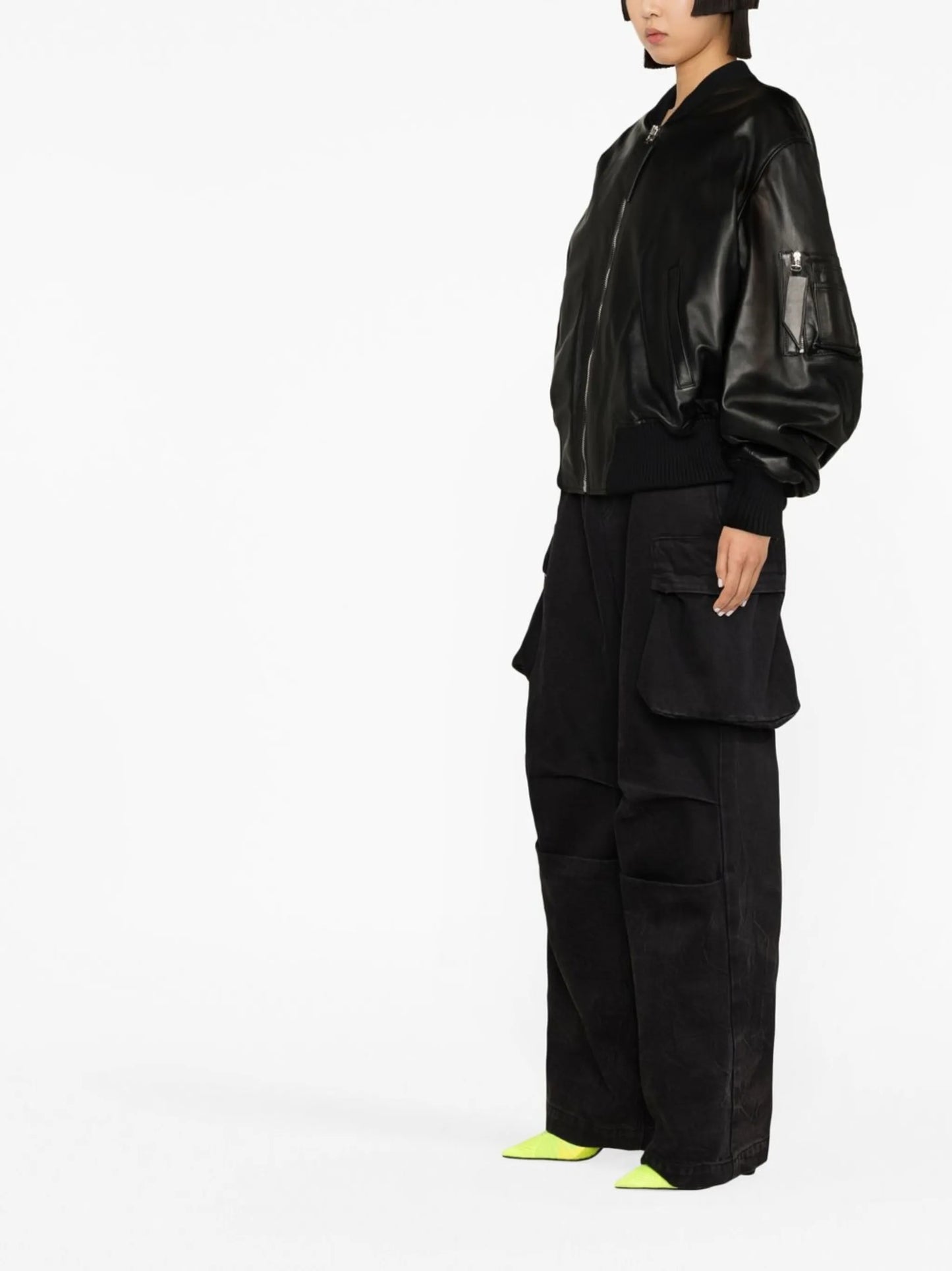 leather bomber jacket