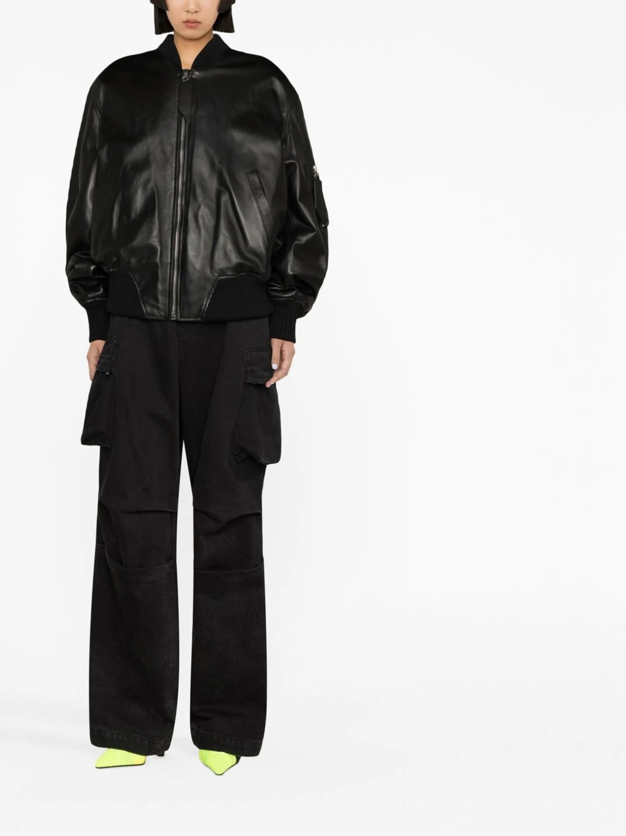 leather bomber jacket